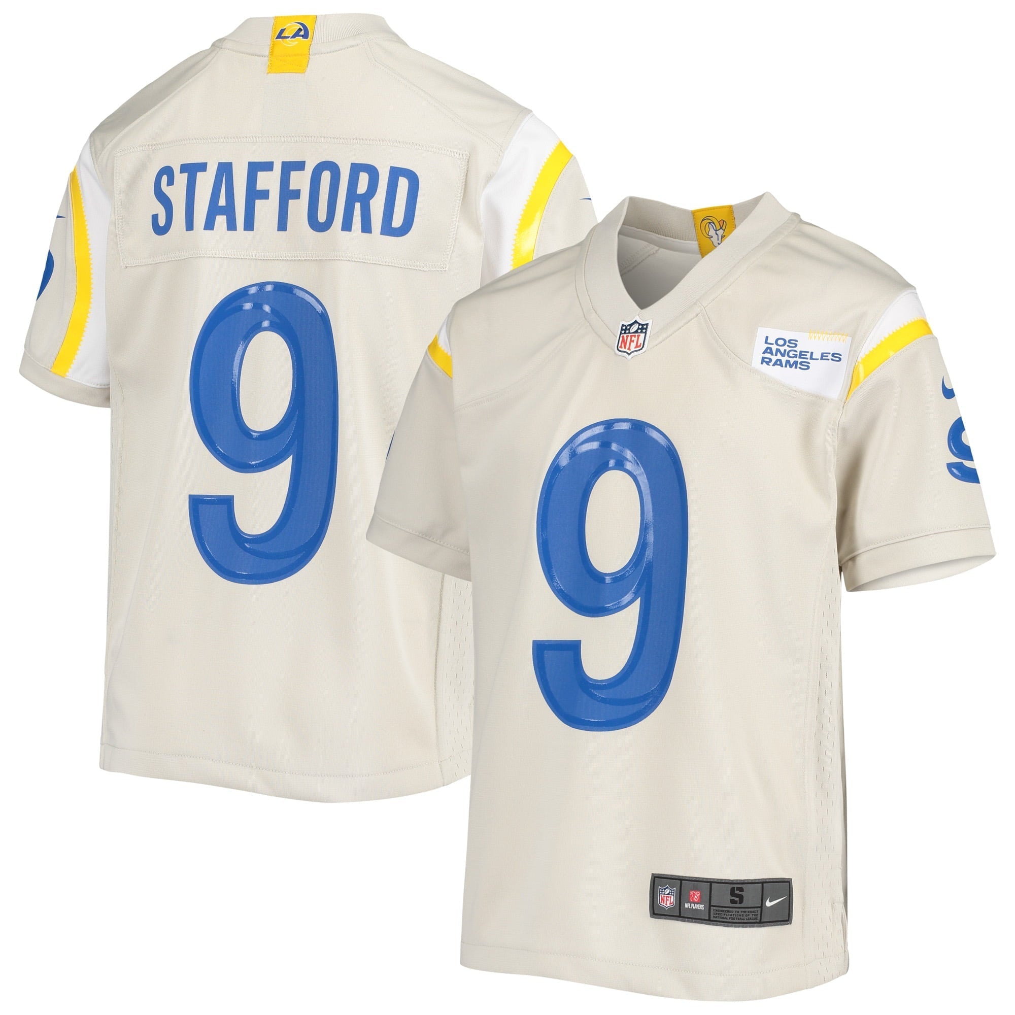 Youth Nike Matthew Stafford Cream Los Angeles Rams Game Jersey - vstockx