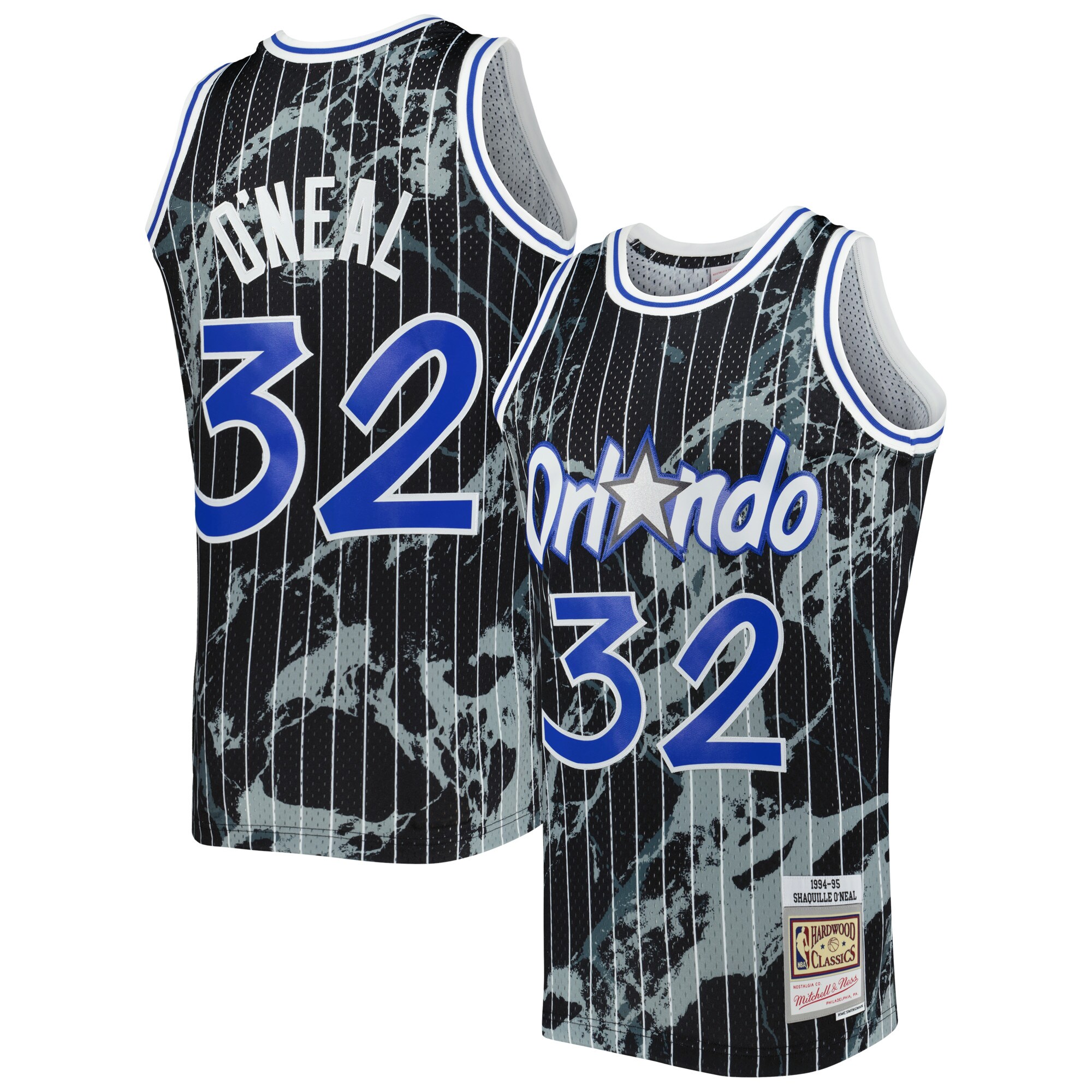 Shaquille O'Neal Orlando Magic Mitchell & Ness 1994/95 Hardwood Classics Marble Swingman Jersey - Black - vstockx