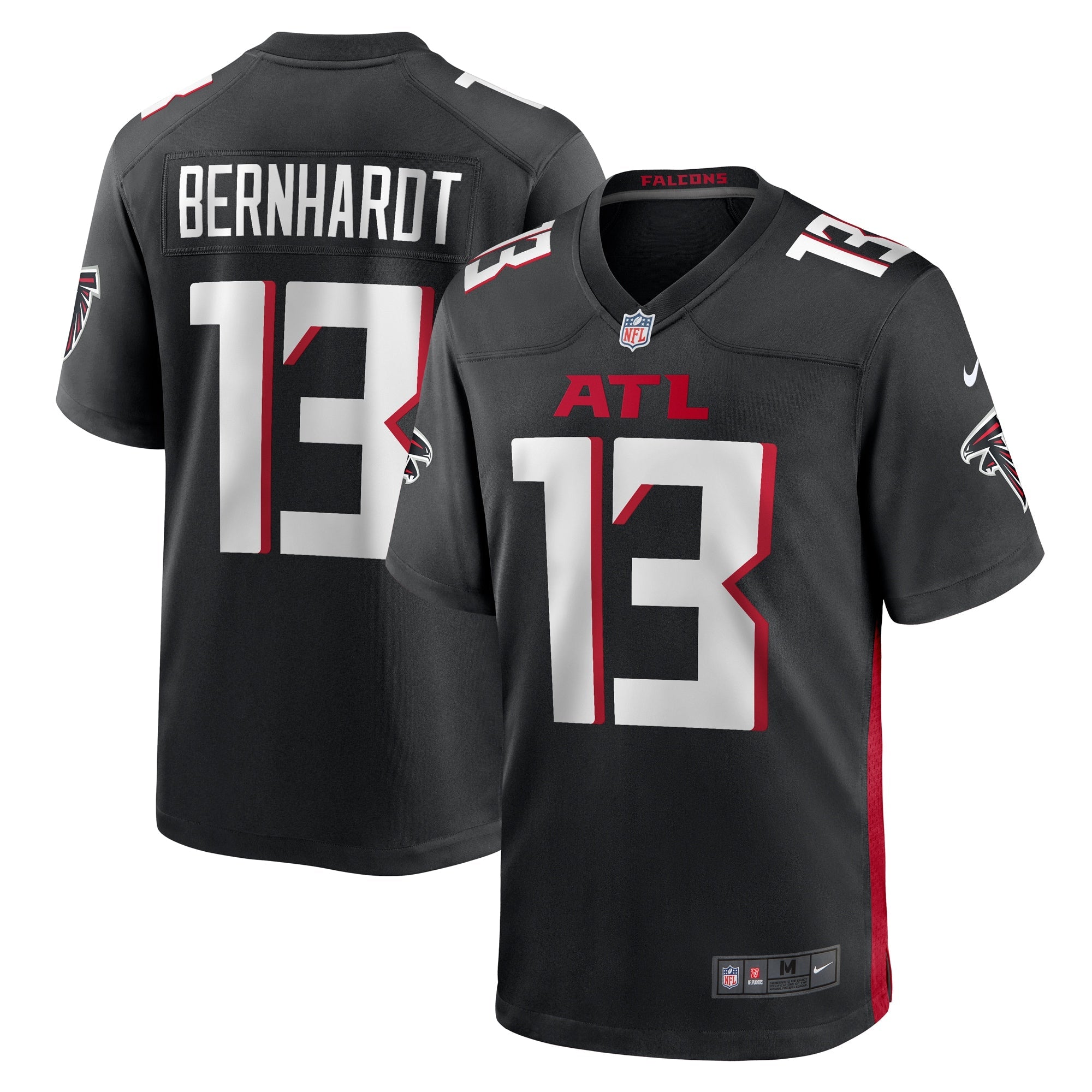 Men's Nike Jared Bernhardt Black Atlanta Falcons Player Game Jersey - vstockx