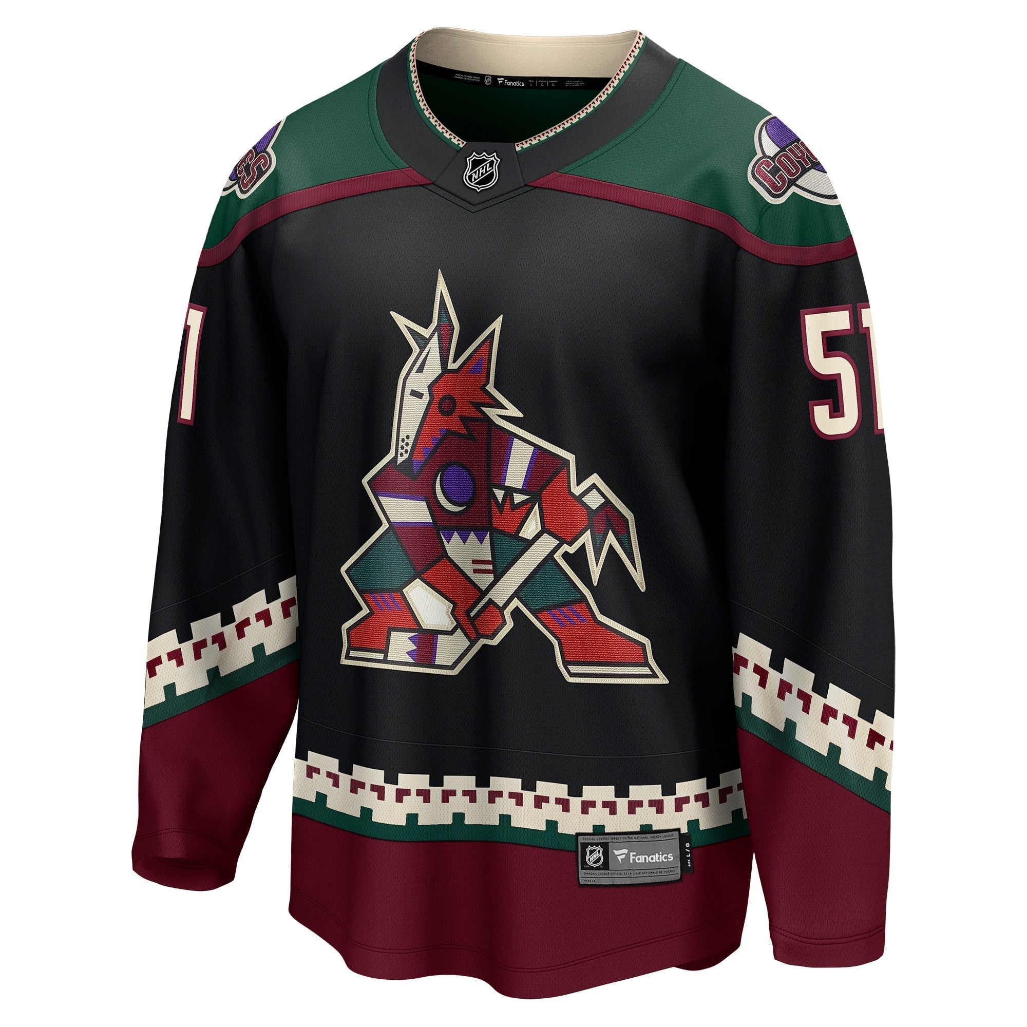 Men's Fanatics Branded Troy Stecher Black Arizona Coyotes Home Breakaway Player Jersey - vstockx