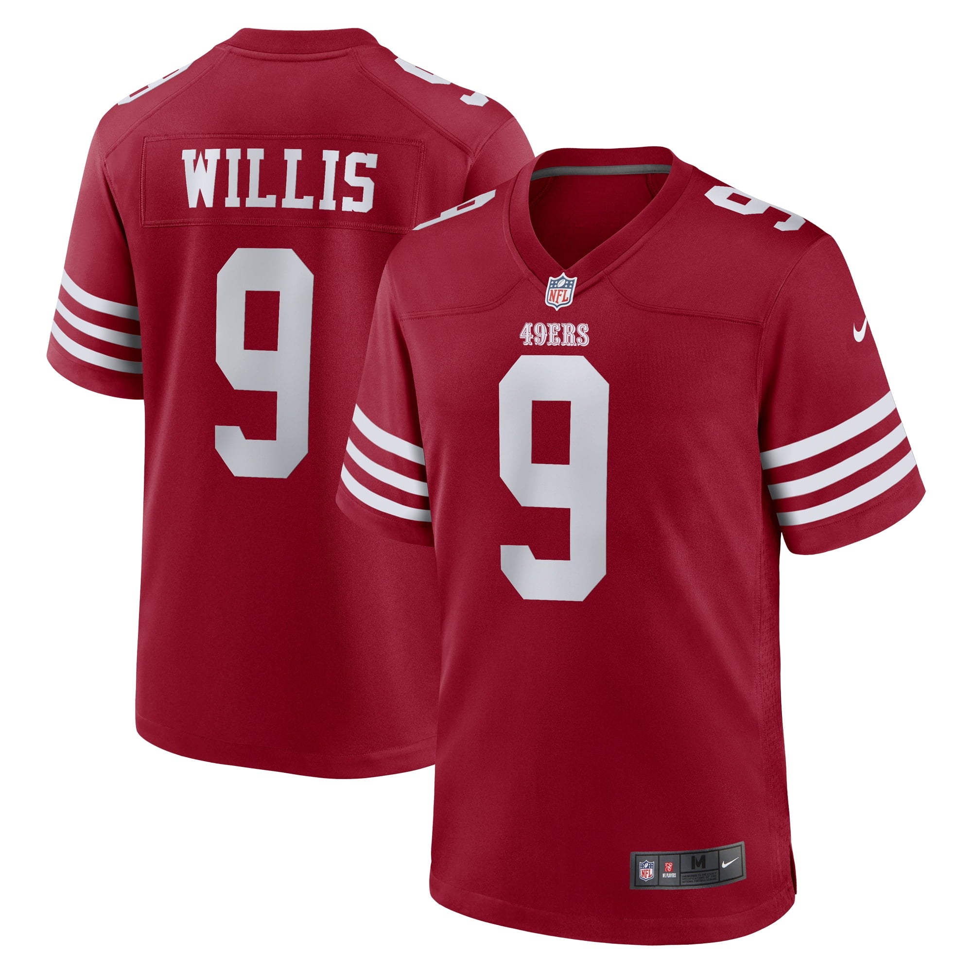 Men's Nike Brayden Willis Scarlet San Francisco 49ers Team Game Jersey - vstockx