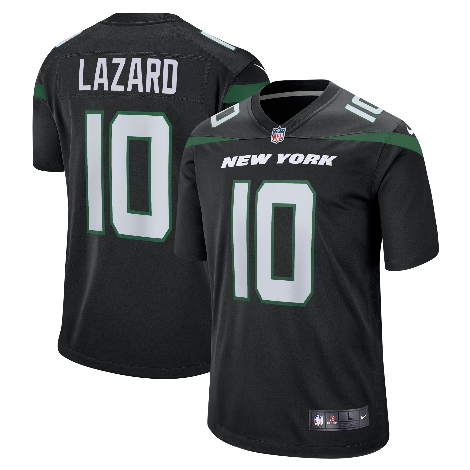 Allen Lazard New York Jets Nike Alternate Game Jersey - Stealth Black - vstockx