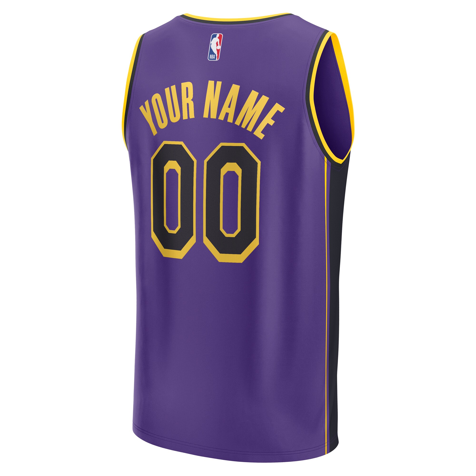 Los Angeles Lakers Fanatics Branded Youth Fast Break Replica Custom Jersey - Statement Edition - Purple - vstockx