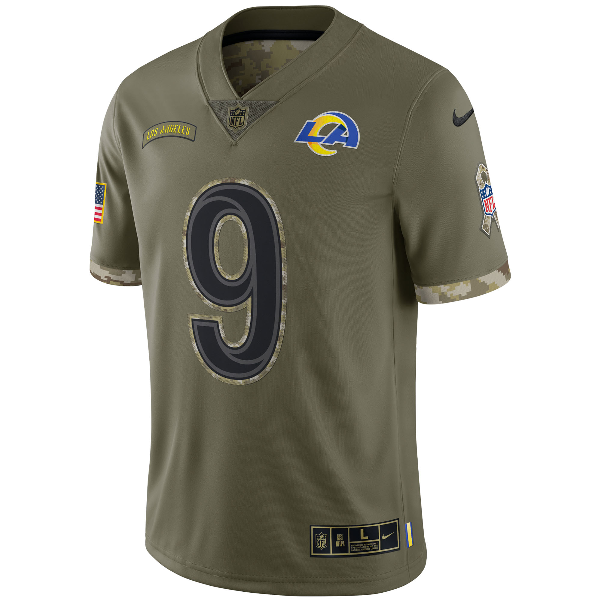 Matthew Stafford Los Angeles Rams Nike 2022 Salute To Service Limited Jersey - Olive - vstockx