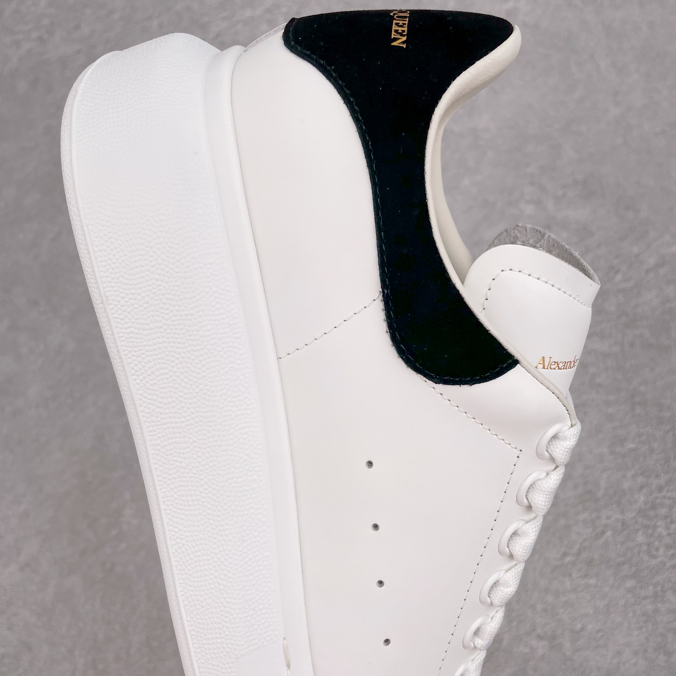 Alexander McQueen Oversized Ivory Black Suede (W) - vstockx