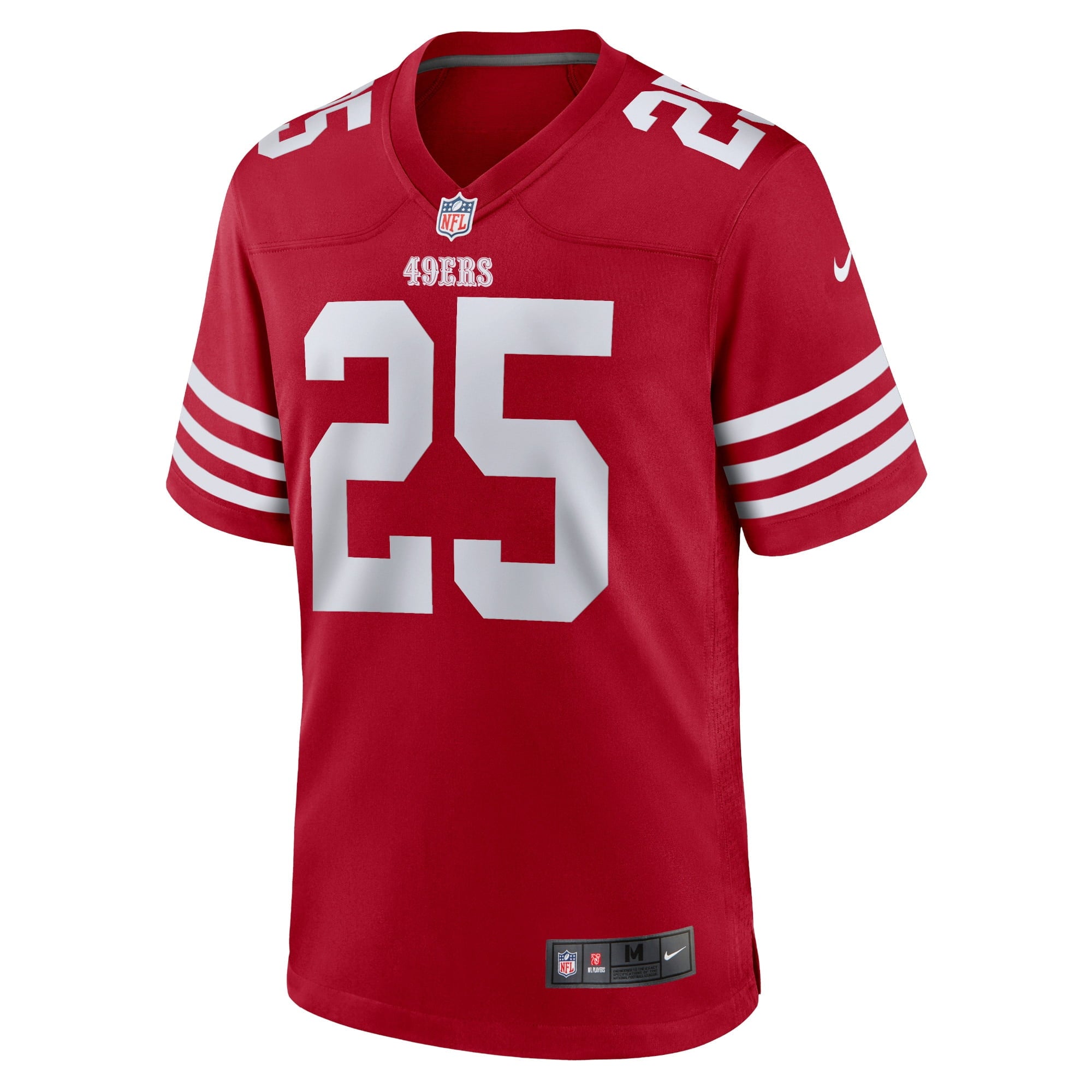 Men's Nike Elijah Mitchell Scarlet San Francisco 49ers Team Player Game Jersey - vstockx
