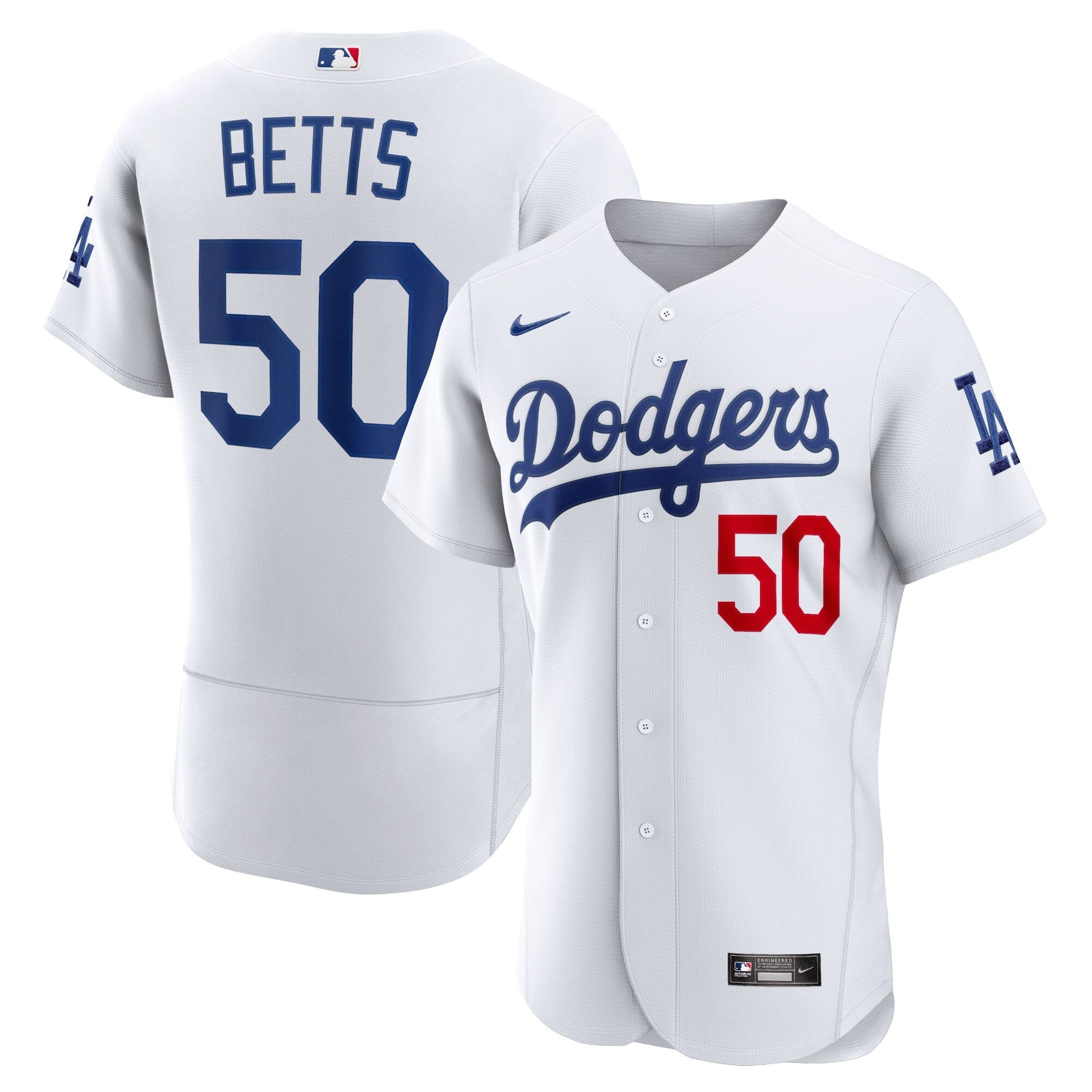 Men's Nike Mookie Betts White Los Angeles Dodgers Home Authentic Player Jersey - vstockx