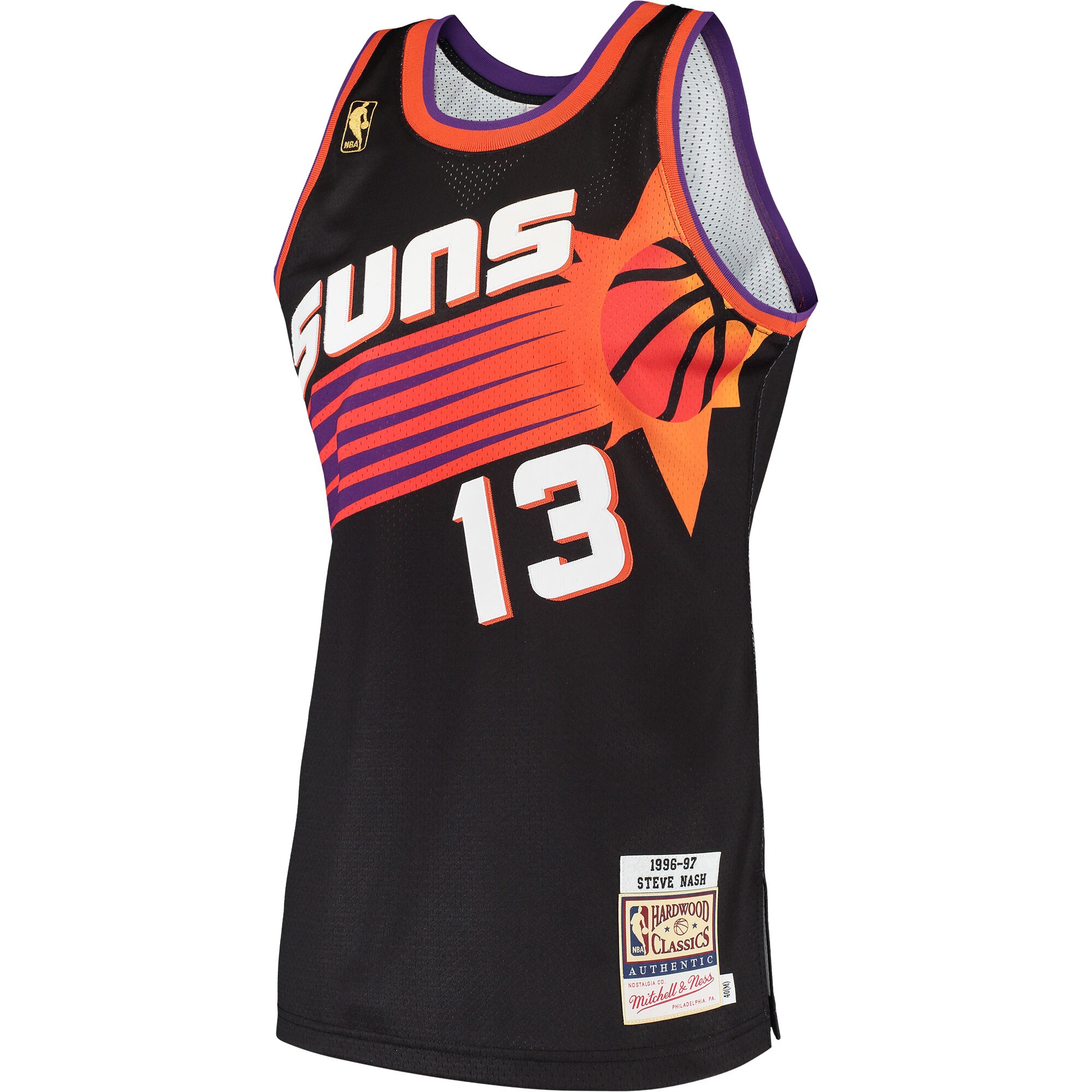 Steve Nash Phoenix Suns Mitchell & Ness 1996 Hardwood Classics Authentic Jersey - Black - vstockx