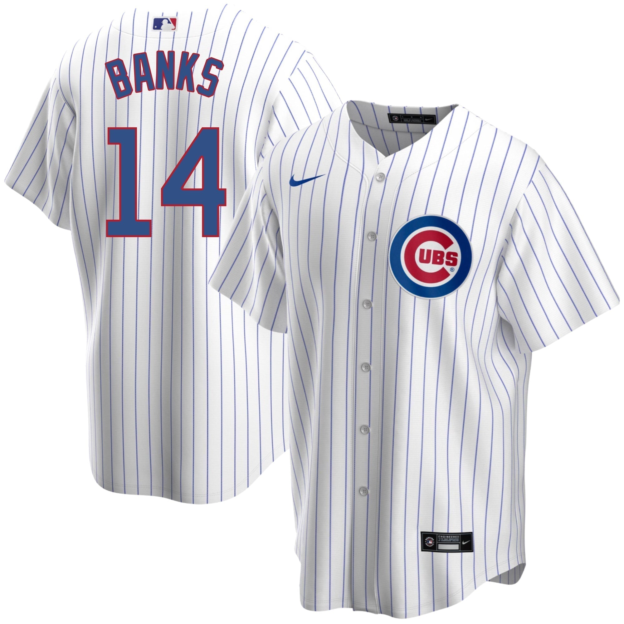 Ernie Banks Chicago Cubs Home Pinstripe Men's Replica Jersey - vstockx