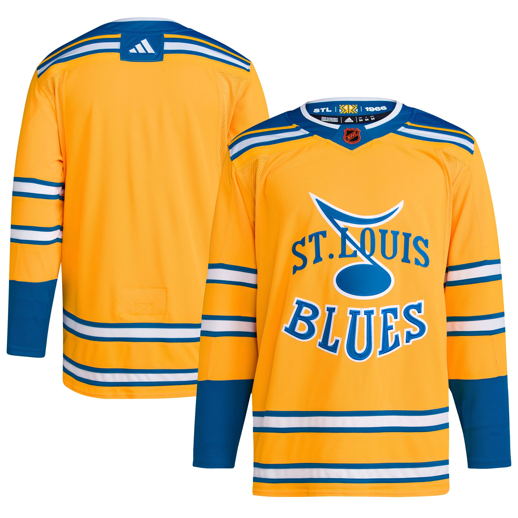 St. Louis Blues adidas Reverse Retro 2.0 Authentic Blank Jersey - Yellow - vstockx