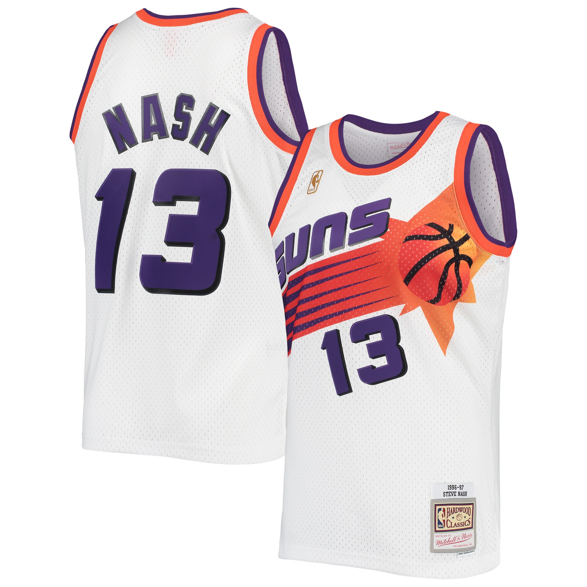 Steve Nash Phoenix Suns Mitchell & Ness 2001/02 Hardwood Classics Swingman Jersey - White - vstockx