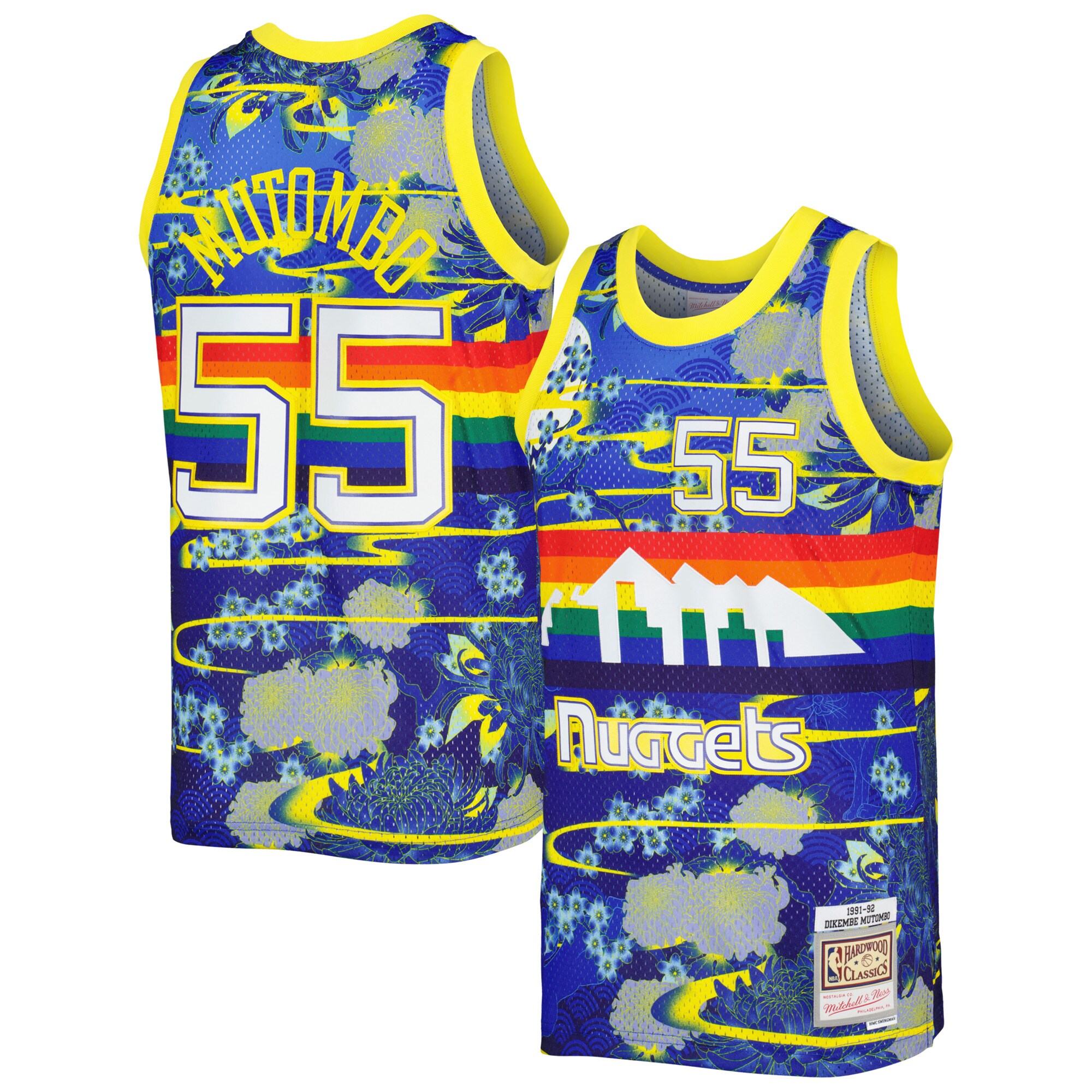 Dikembe Mutombo Denver Nuggets Mitchell & Ness Hardwood Classics Lunar New Year Swingman Jersey - Blue - vstockx