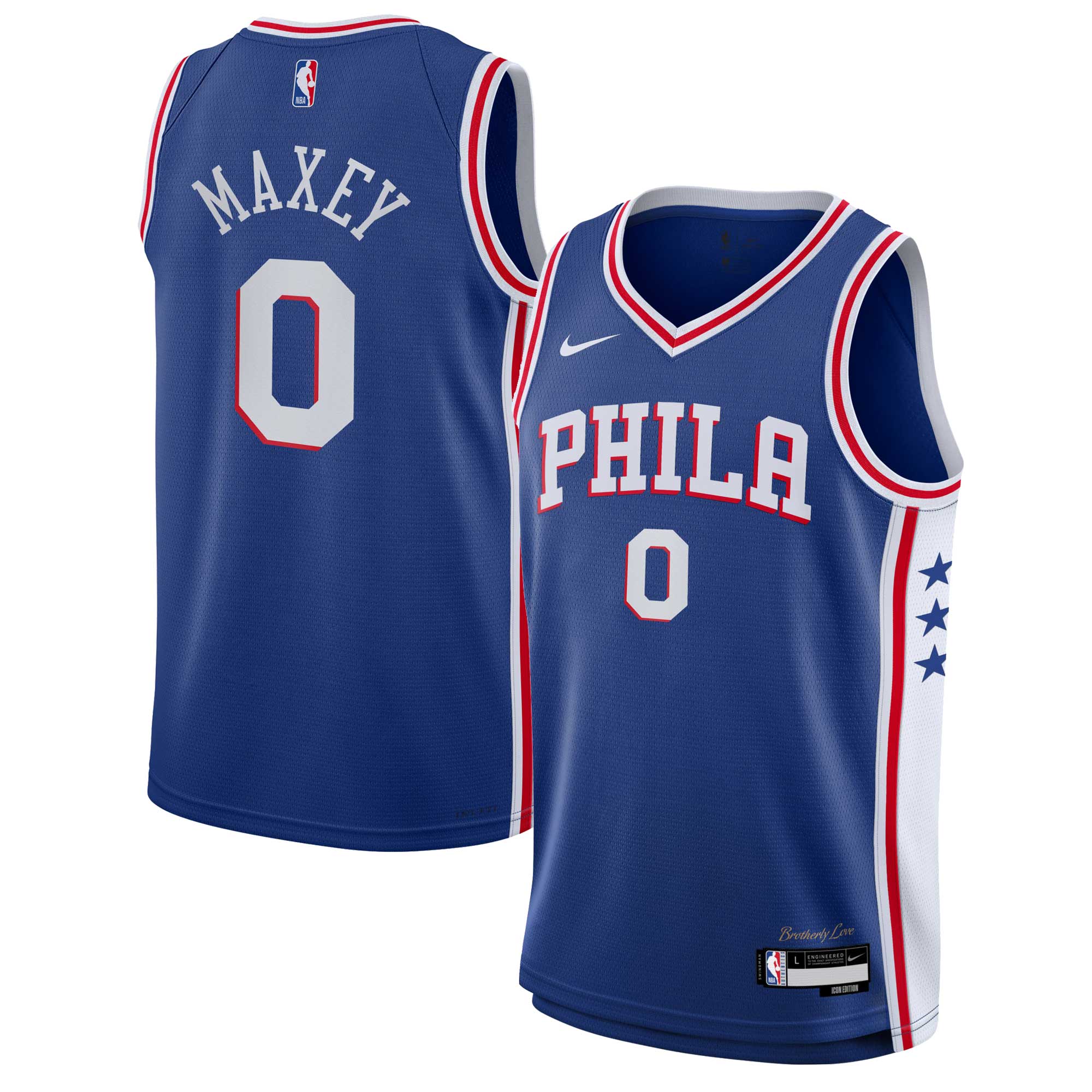 Tyrese Maxey Philadelphia 76ers Nike Youth Swingman Jersey - Icon Edition - Royal - vstockx