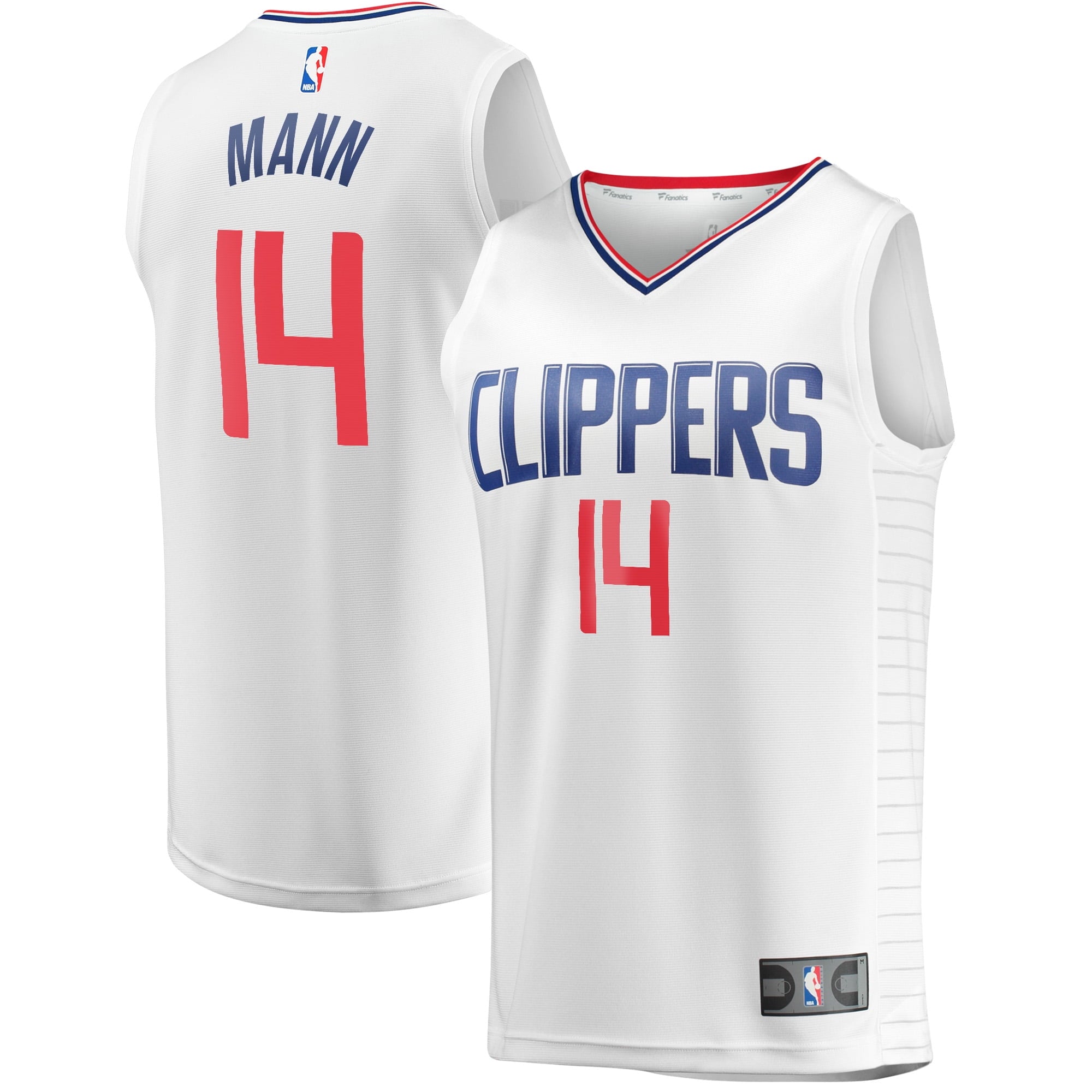Men's Fanatics Branded Terance Mann White LA Clippers Fast Break Player Jersey - Association Edition - vstockx
