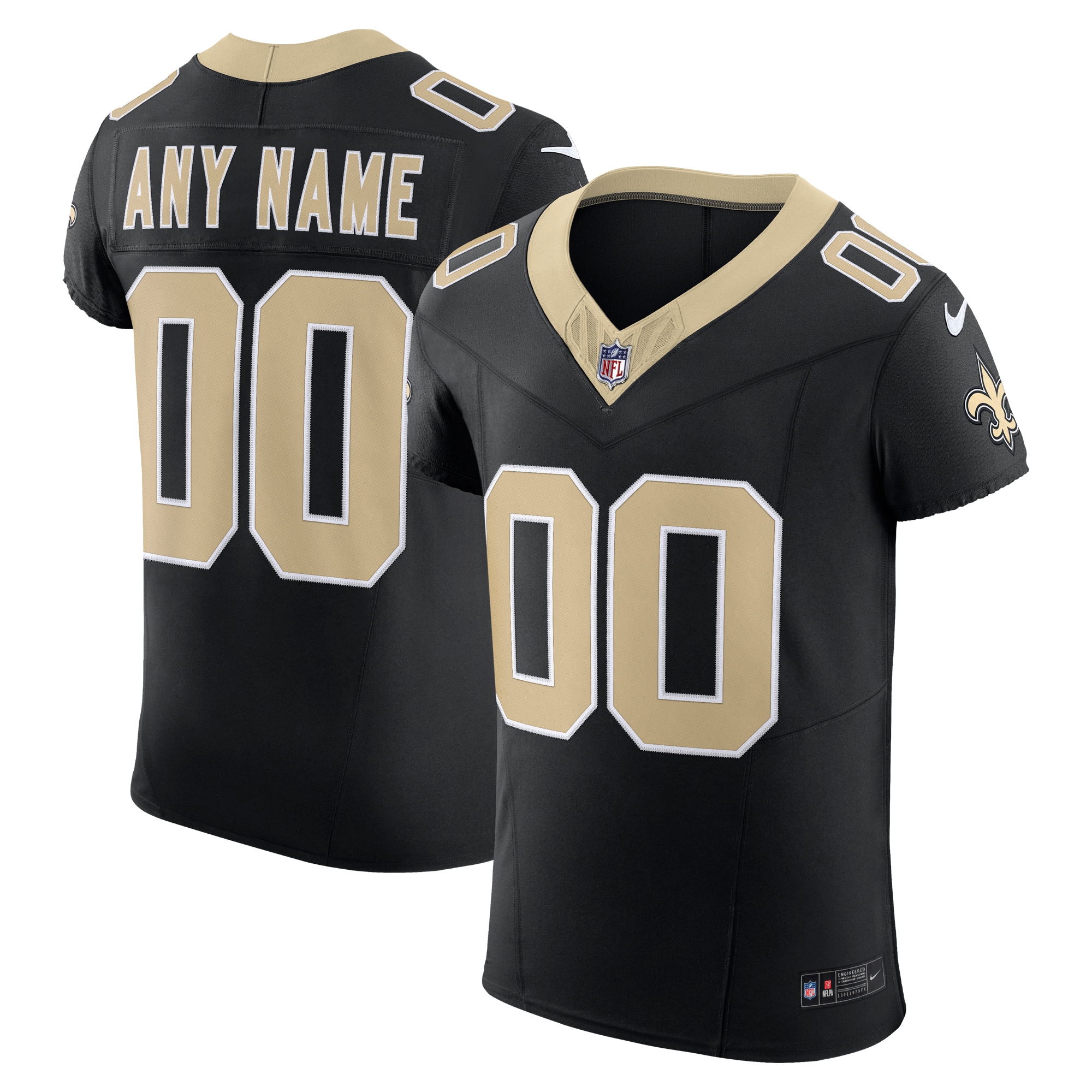 New Orleans Saints Nike Vapor F.U.S.E. Elite Custom Jersey - Black - vstockx