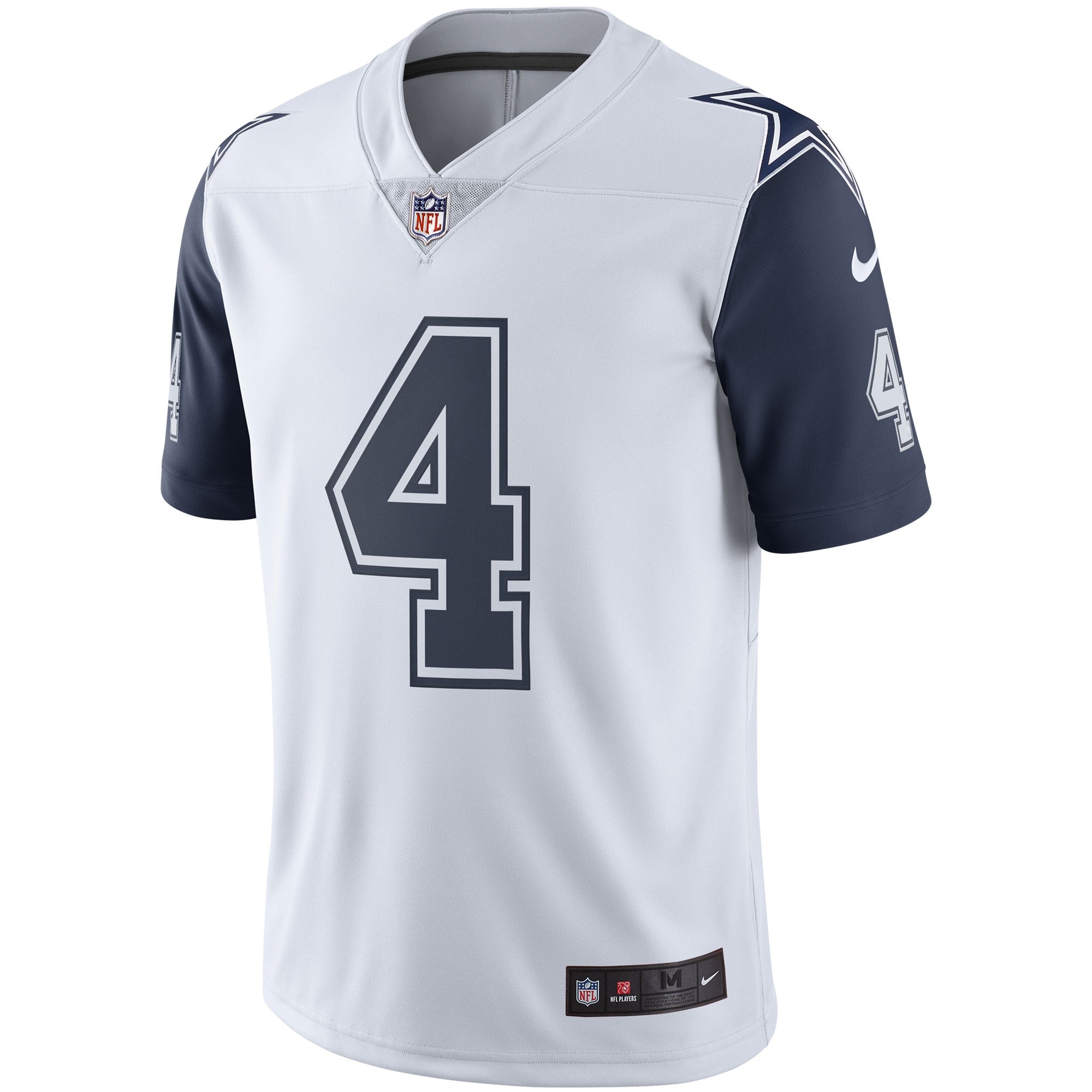 Men's Nike Dak Prescott Dallas Cowboys White Color Rush Vapor Limited Jersey - vstockx