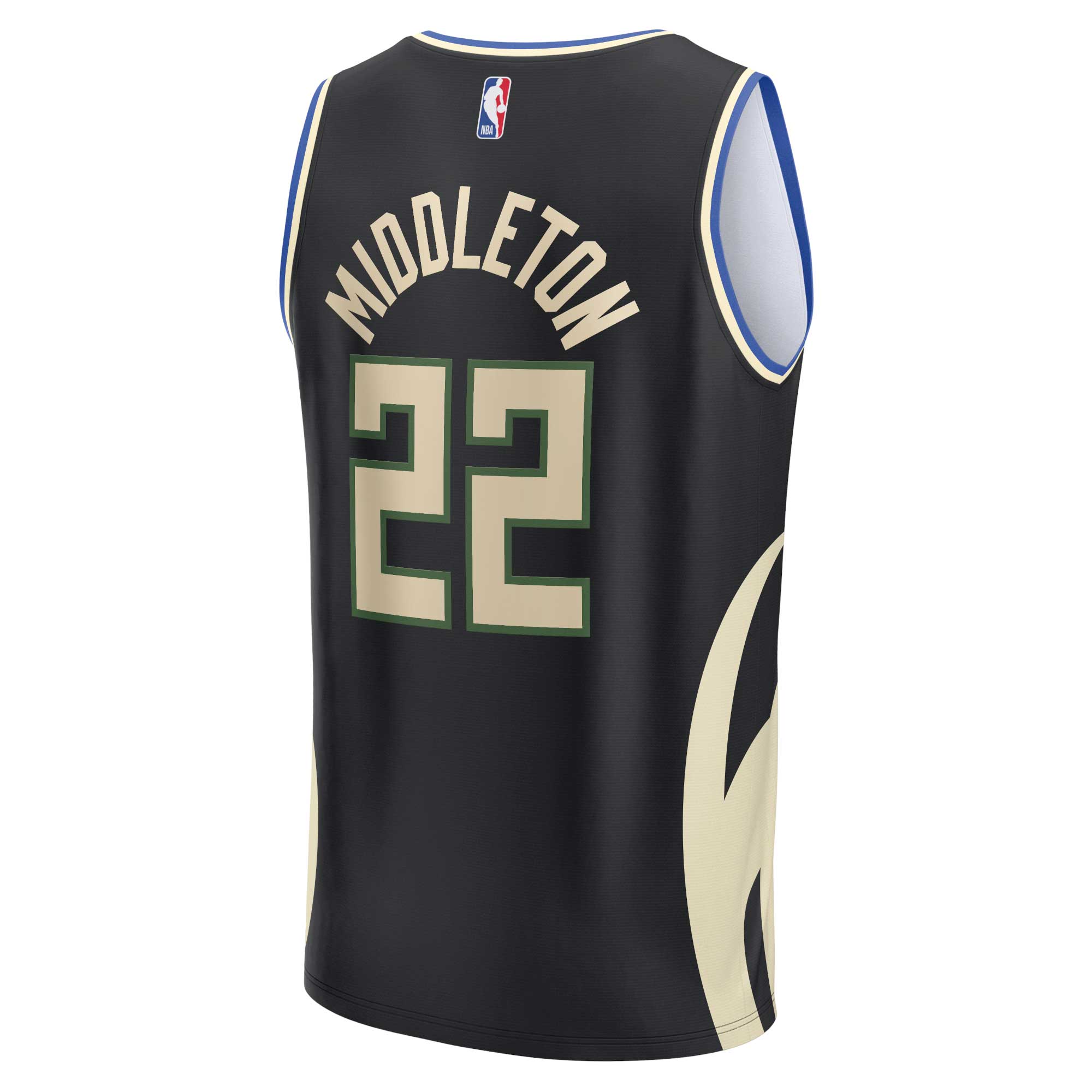 Khris Middleton Milwaukee Bucks Fanatics Branded Fast Break Replica Player Jersey - Statement Edition - Black - vstockx