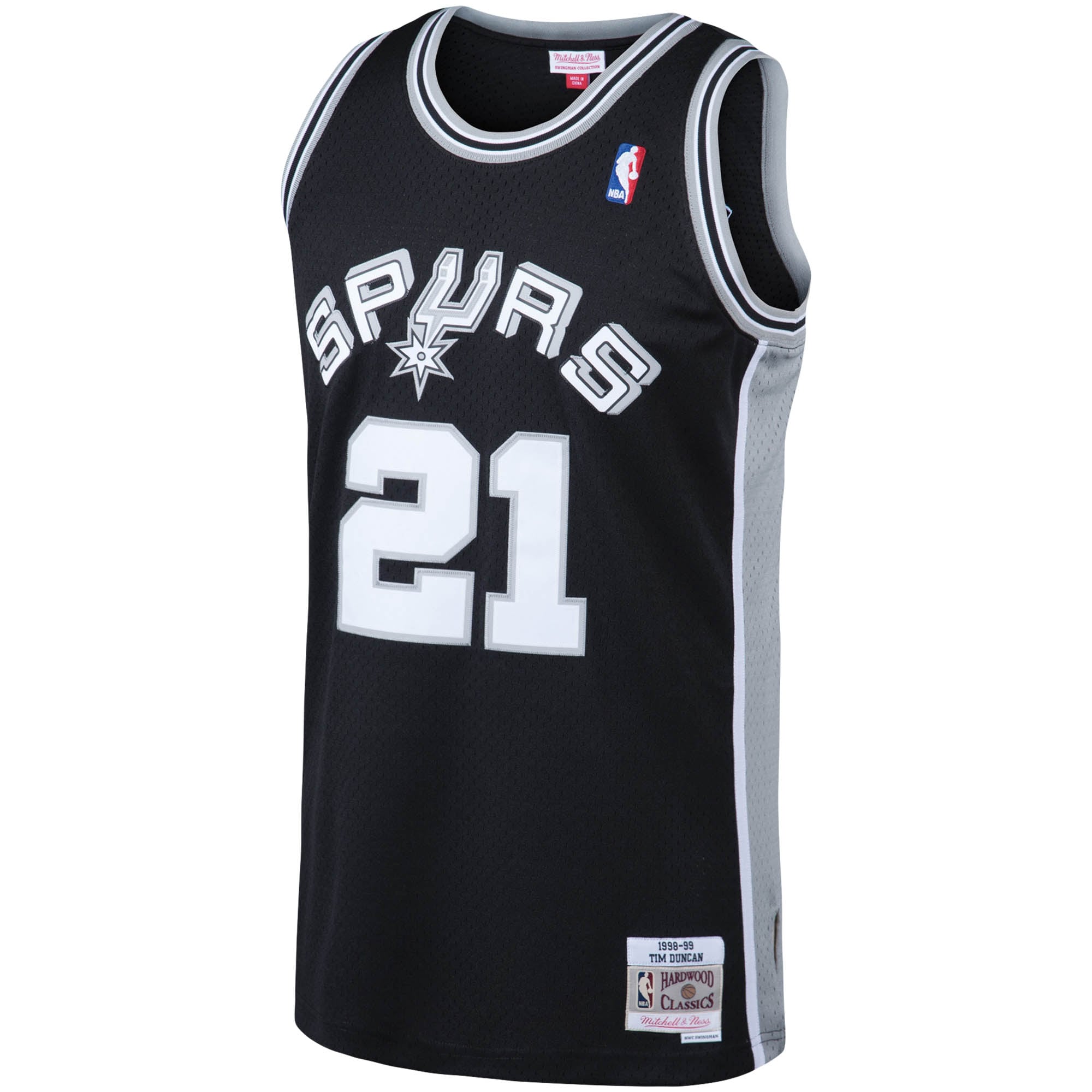 Tim Duncan San Antonio Spurs Mitchell & Ness Big & Tall Hardwood Classics Jersey - Black - vstockx