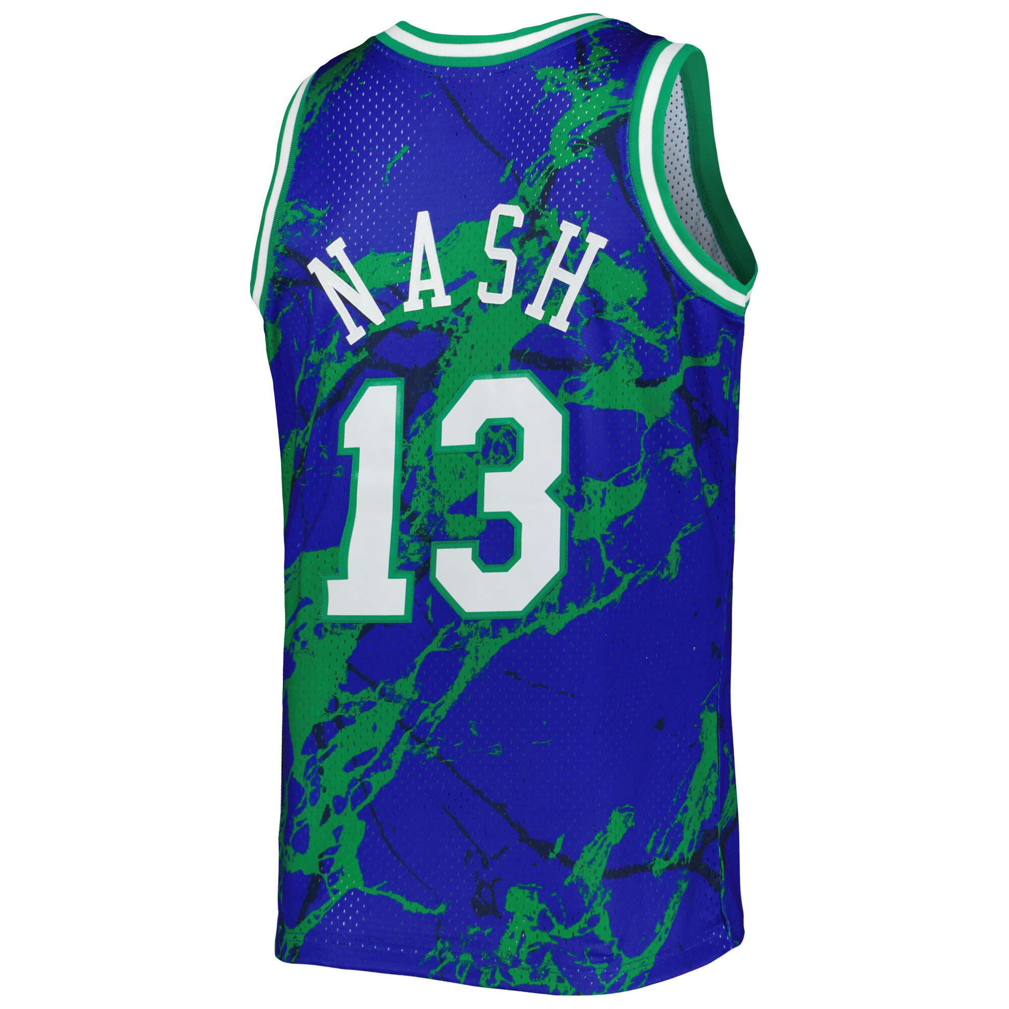 Steve Nash Dallas Mavericks Mitchell & Ness 1998/99 Hardwood Classics Marble Swingman Jersey - Blue - vstockx