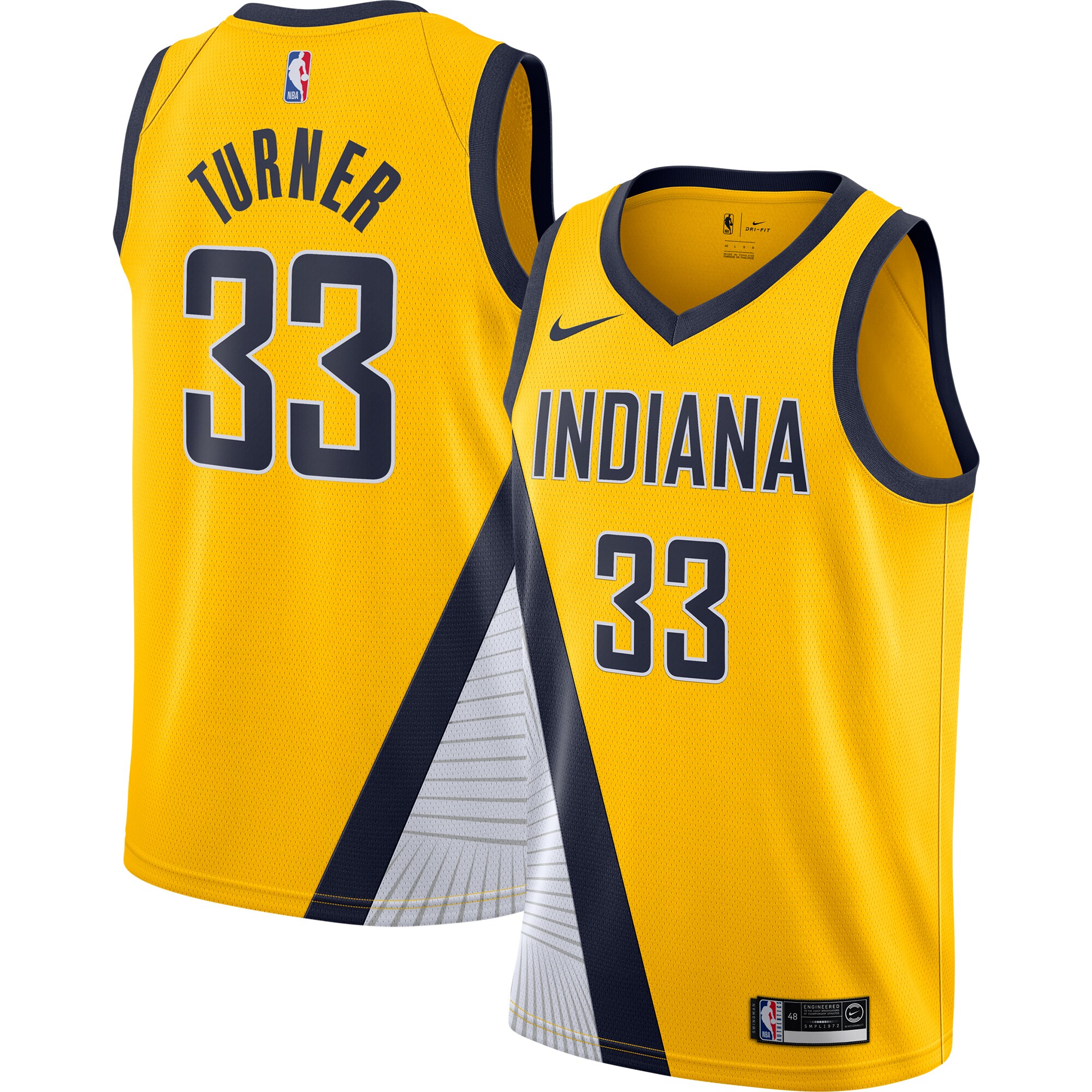 Myles Turner Indiana Pacers Nike Swingman Jersey Gold - Statement Edition - vstockx