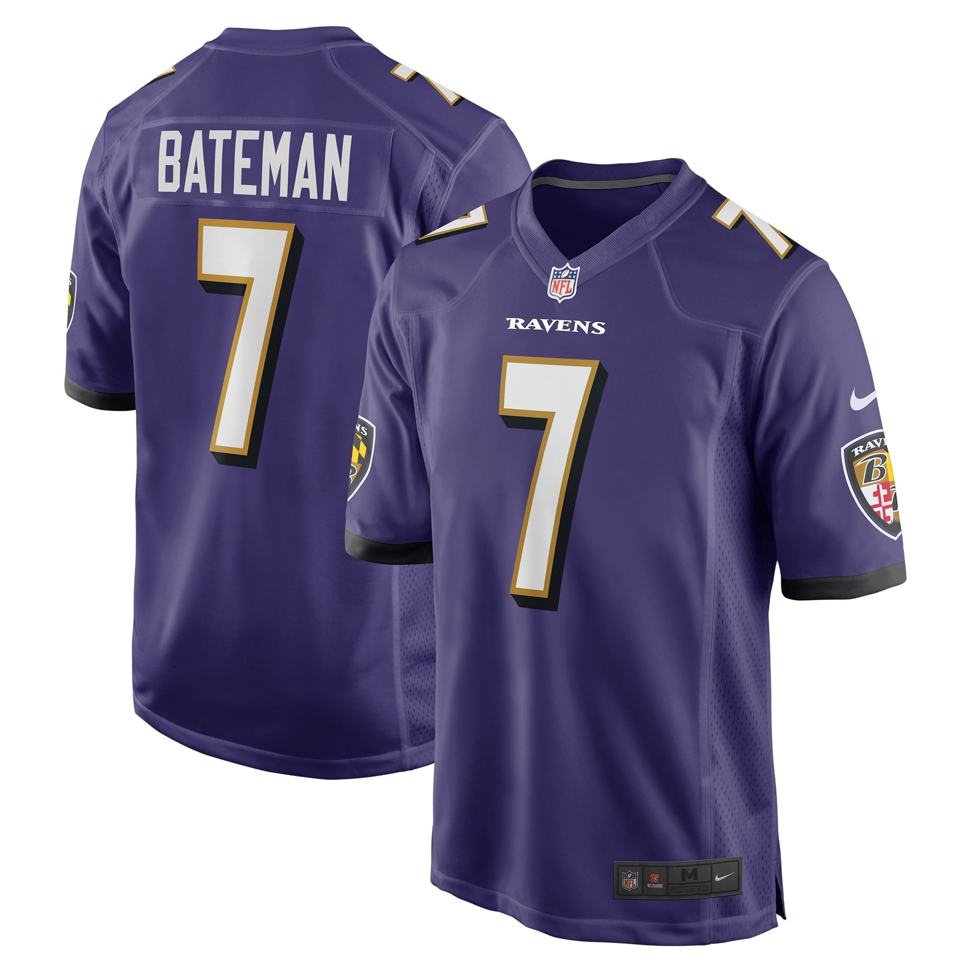 Men's Nike Rashod Bateman Purple Baltimore Ravens Game Player Jersey - vstockx