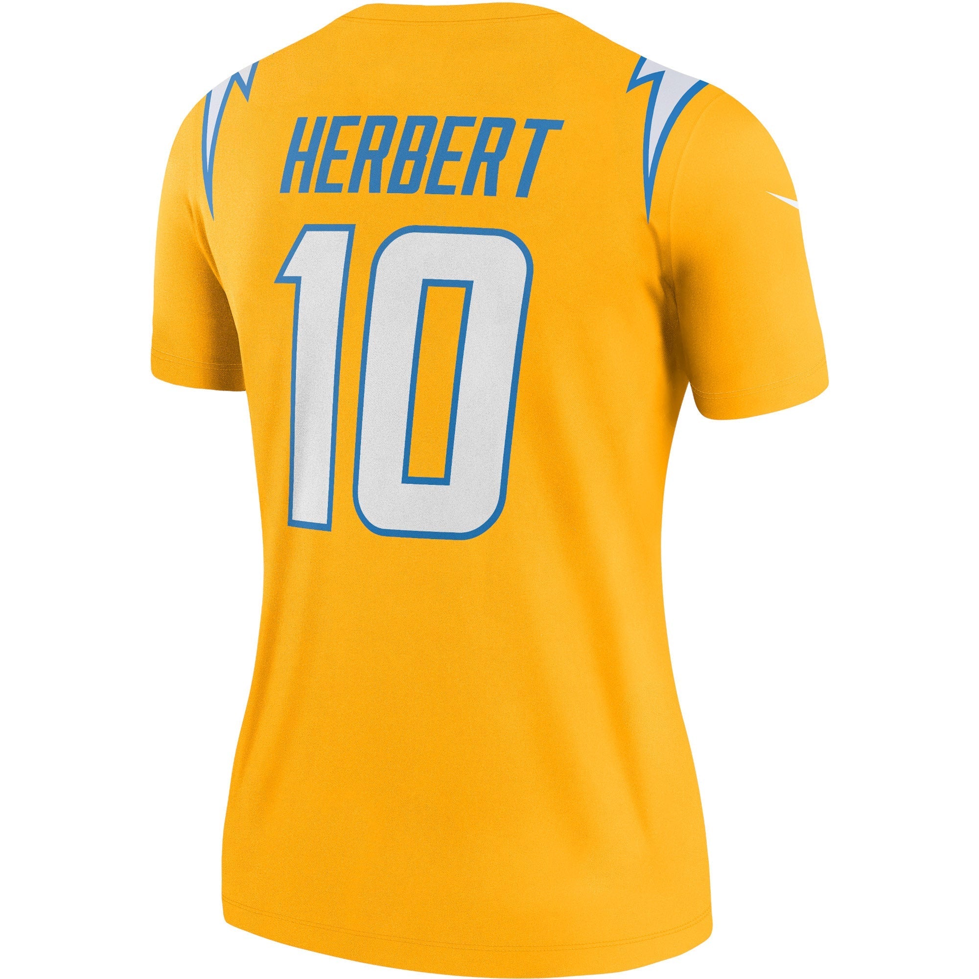 Women's Nike Justin Herbert Gold Los Angeles Chargers Inverted Legend Jersey - vstockx