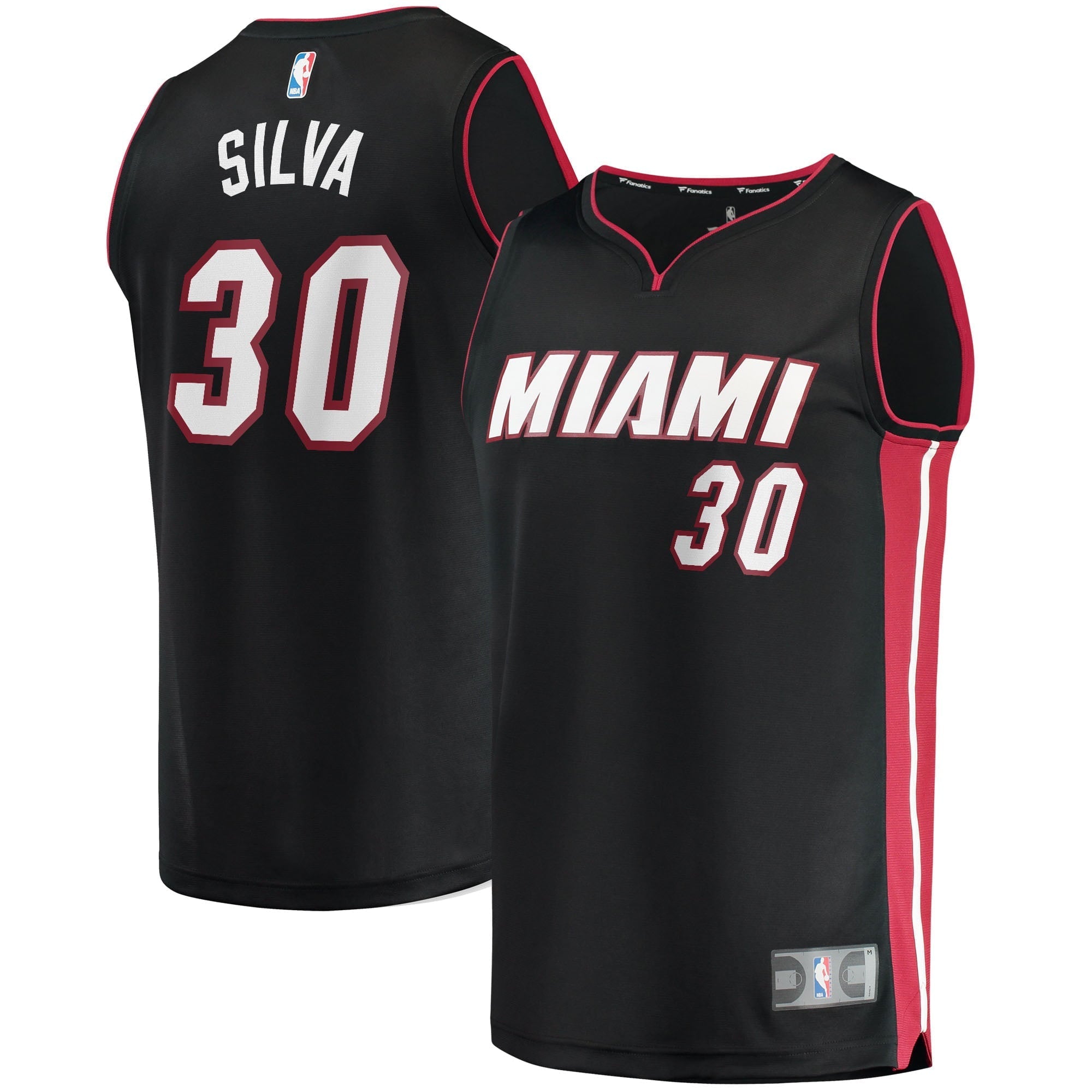 Men's Fanatics Branded Chris Silva Black Miami Heat 2021/22 Fast Break Replica Jersey - Icon Edition - vstockx