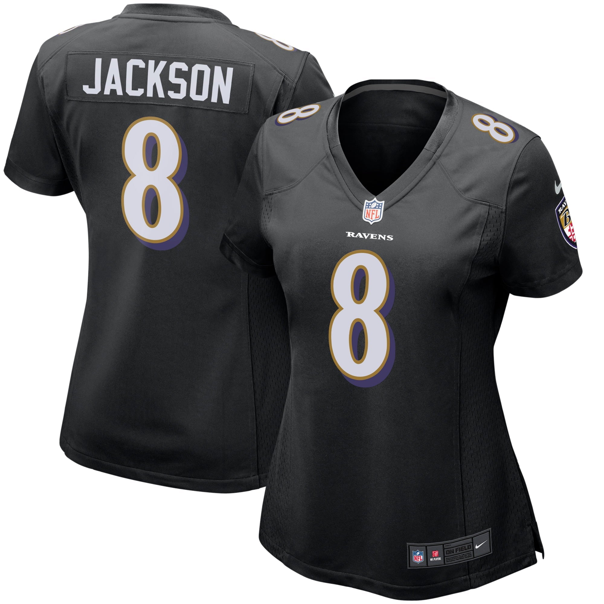 Women's Nike Lamar Jackson Black Baltimore Ravens Game Event Jersey - vstockx