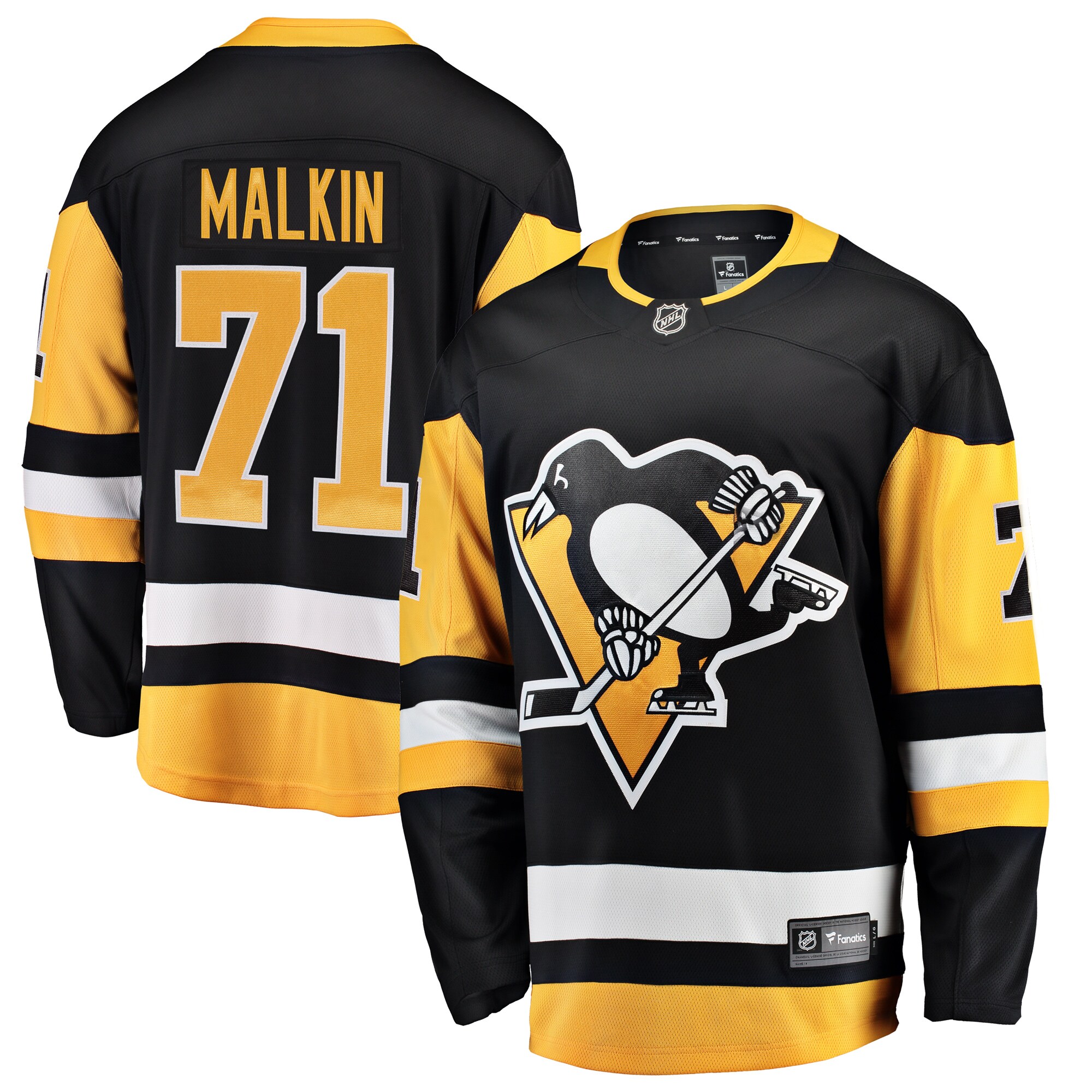 Evgeni Malkin Pittsburgh Penguins Fanatics Branded Breakaway Player Jersey - Black - vstockx