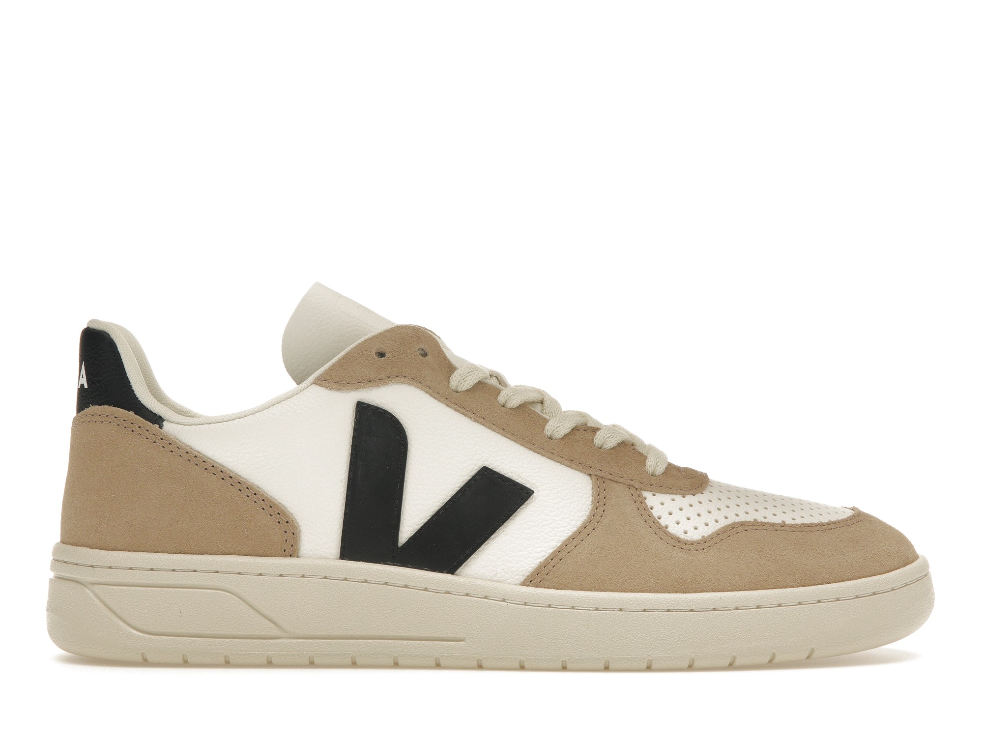 Veja V-10 Chromefree Leather White Black Sahara - vstockx