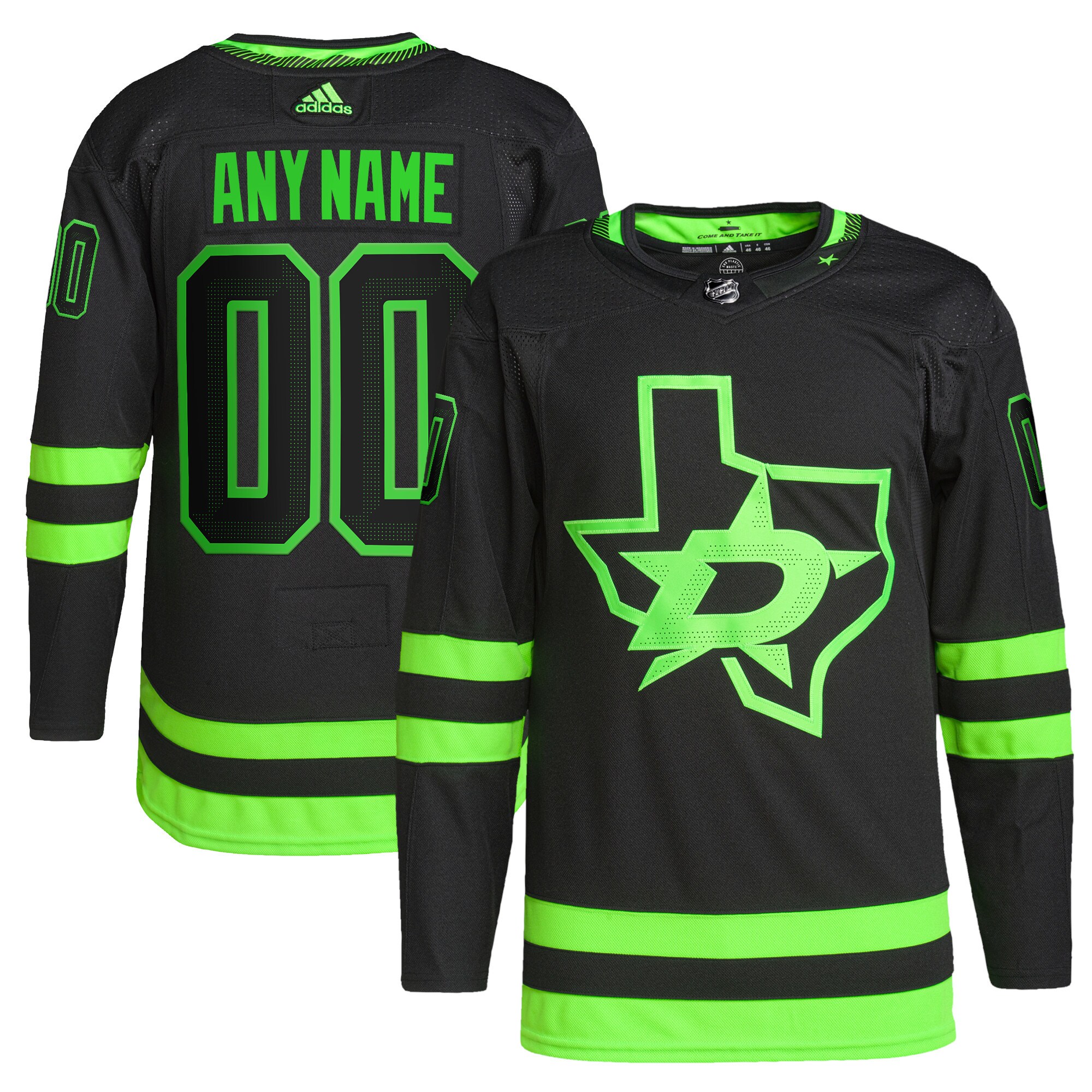 Dallas Stars adidas Alternate Primegreen Authentic Pro Custom Jersey - Black - vstockx