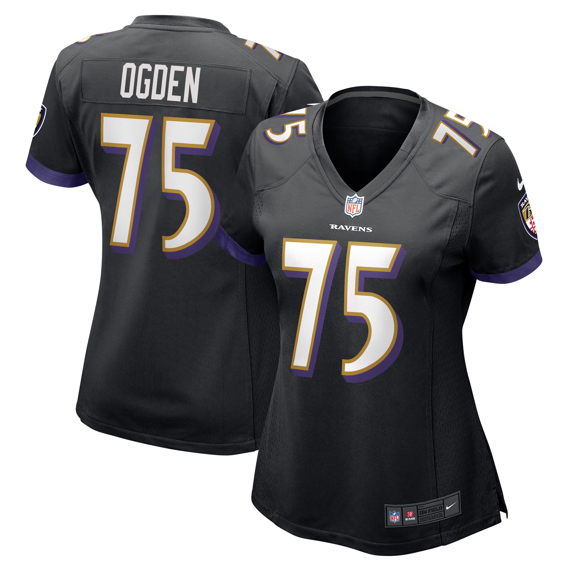 Jonathan Ogden Baltimore Ravens Nike Women's Retired Player Jersey - Black - vstockx