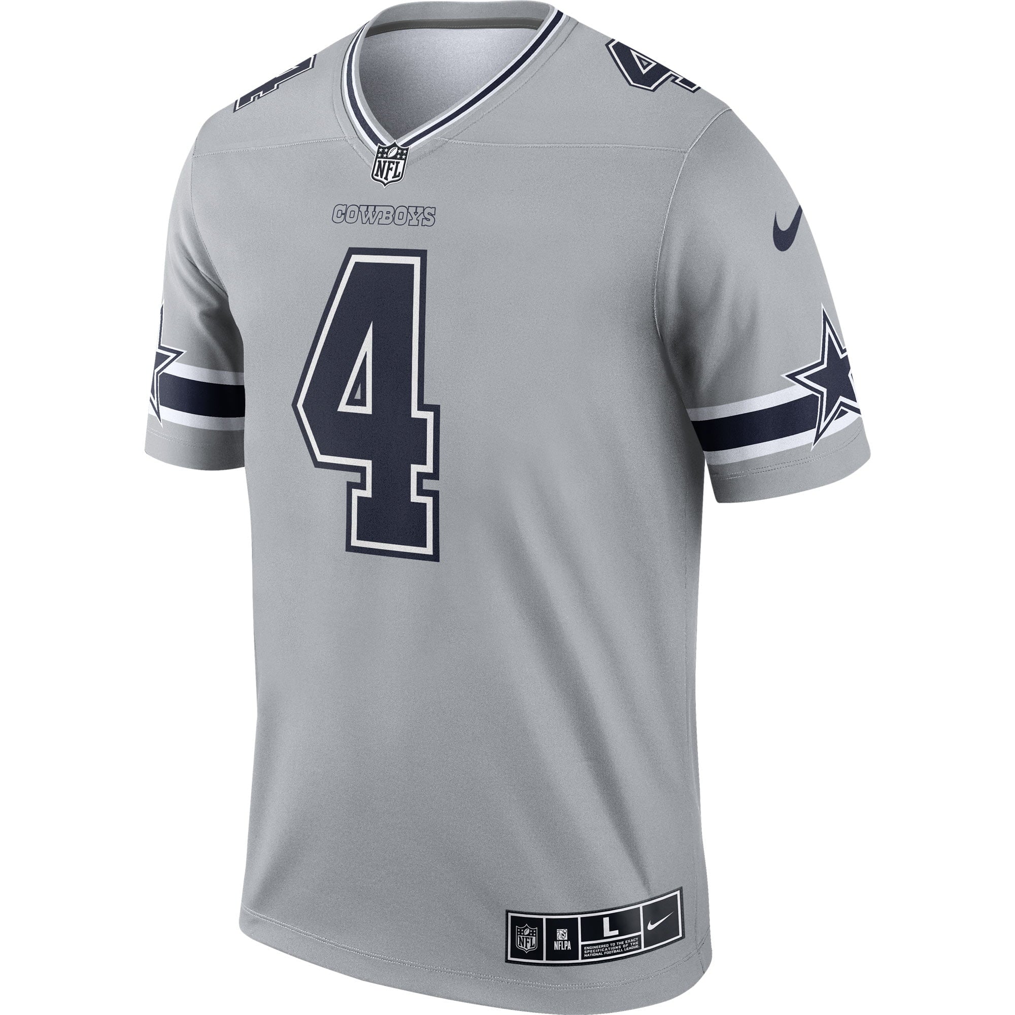 Men's Nike Dak Prescott Silver Dallas Cowboys Inverted Legend Jersey - vstockx