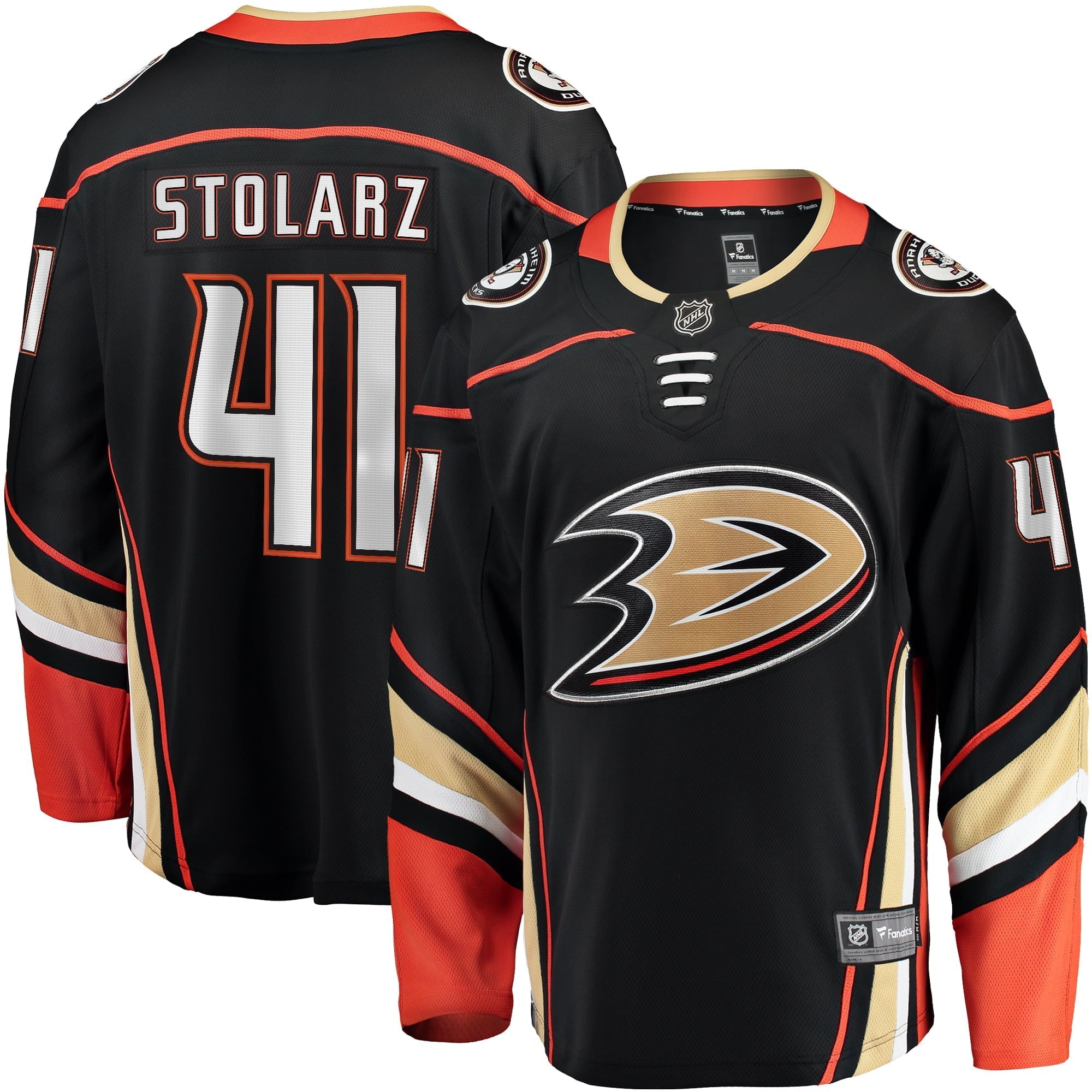 Men's Fanatics Branded Anthony Stolarz Black Anaheim Ducks Home Breakaway Player Jersey - vstockx