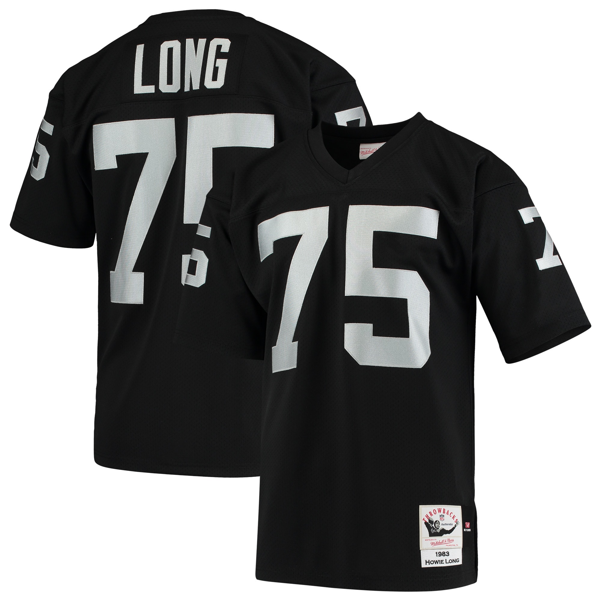 Howie Long Las Vegas Raiders Mitchell & Ness 1983 Authentic Throwback Retired Player Jersey - Black - vstockx