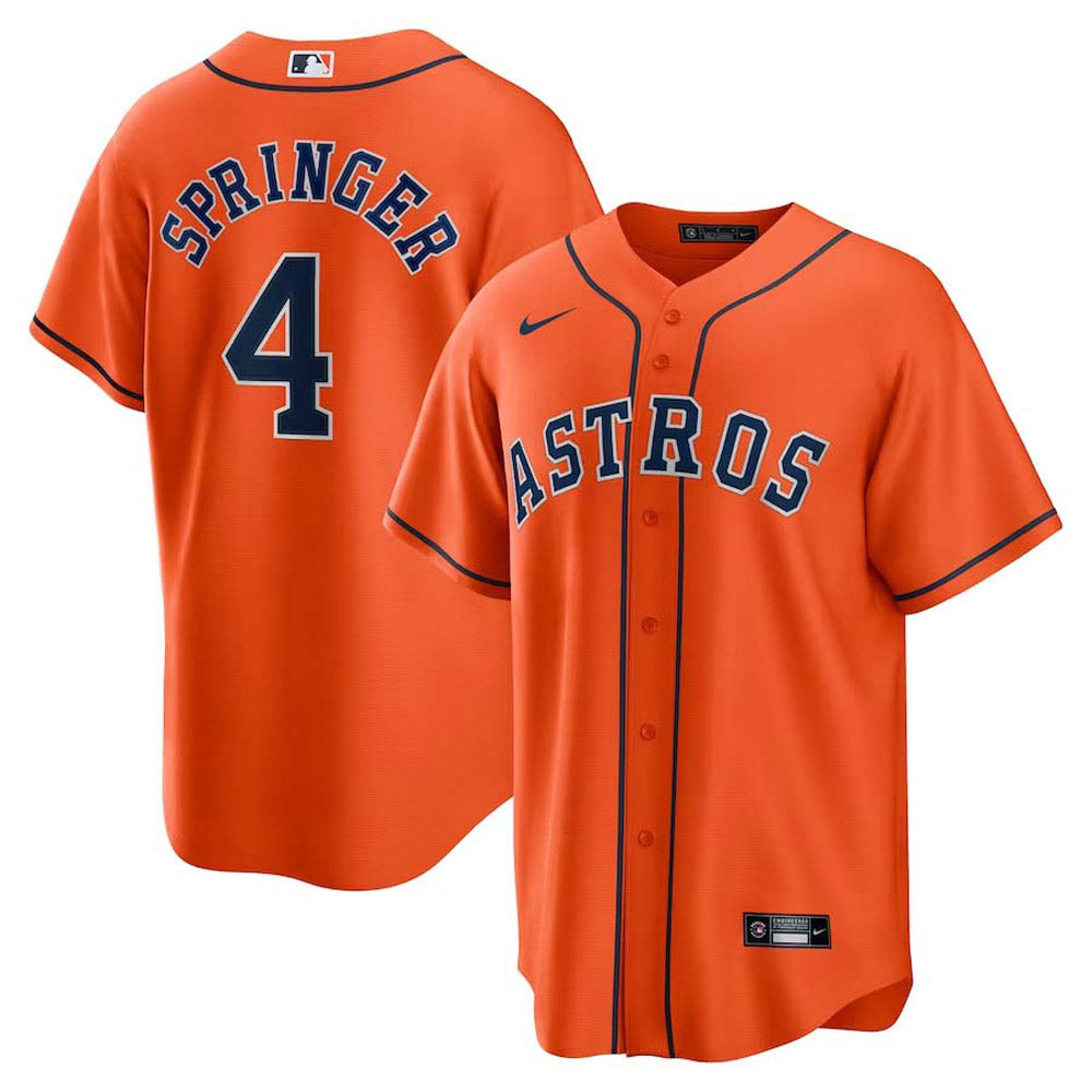 Men's Houston Astros George Springer Replica Alternate Jersey - Orange - vstockx