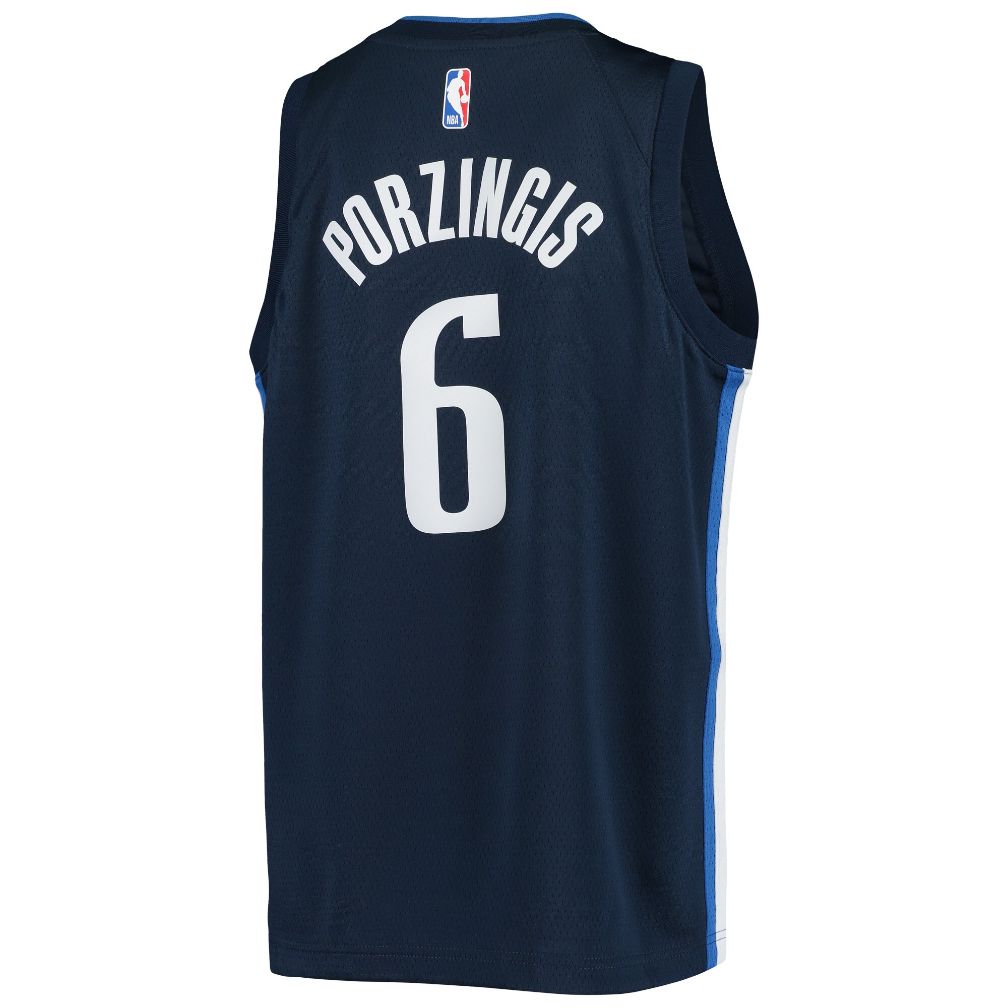 Kristaps Porzingis Dallas Mavericks Jordans Brand Youth 2020/21 Swingman Player Jersey - Statement Edition - Navy - vstockx