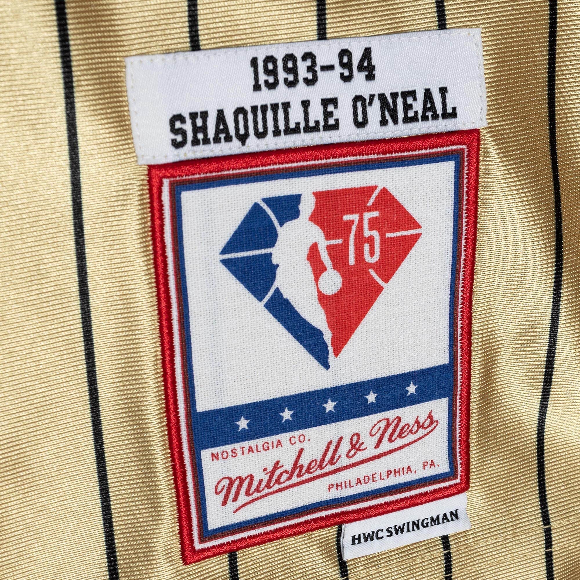 75th Anniversary Gold Swingman Shaquille O'Neal Orlando Magic 1993-94 Jersey - vstockx