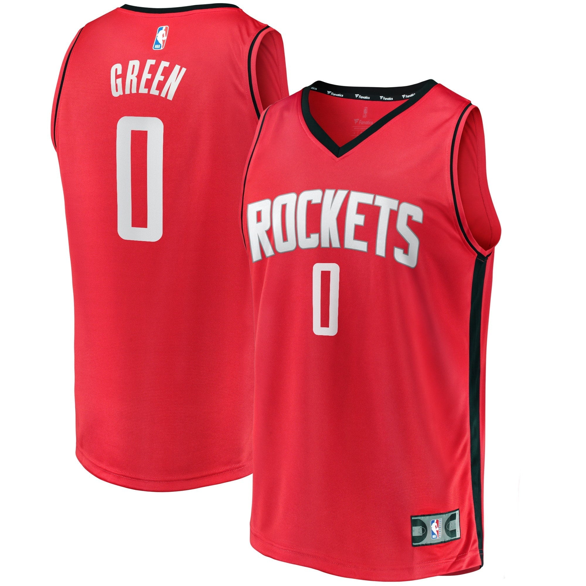 Men's Fanatics Branded Jalen Green Red Houston Rockets 2021 NBA Draft First Round Pick Fast Break Replica Jersey - Icon - vstockx