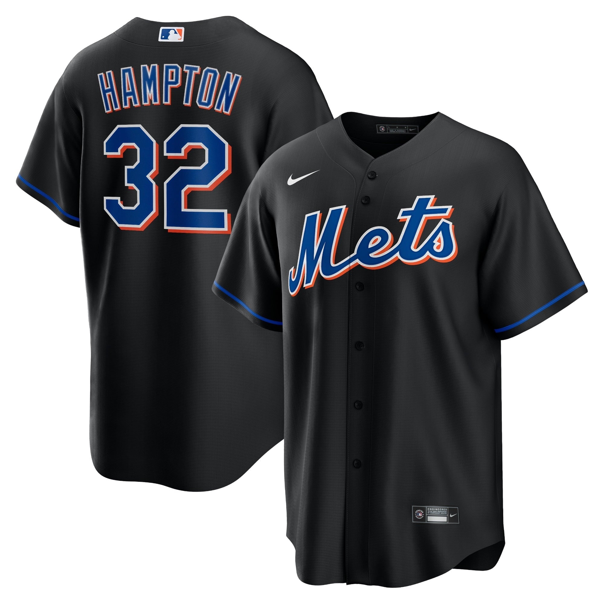 Men's Nike Mike Hampton Black New York Mets 2022 Alternate Replica Player Jersey - vstockx