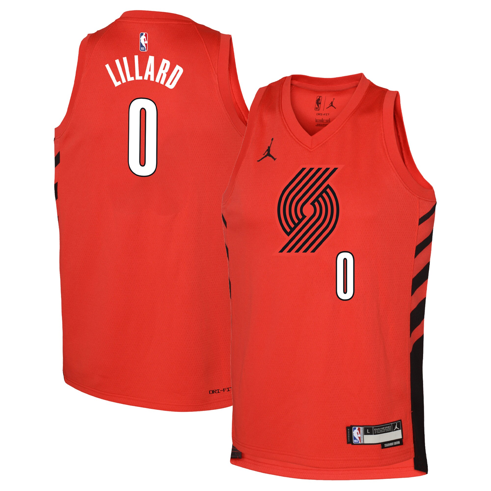 Damian Lillard Portland Trail Blazers Jordans Brand Youth Swingman Jersey - Statement Edition - Red - vstockx