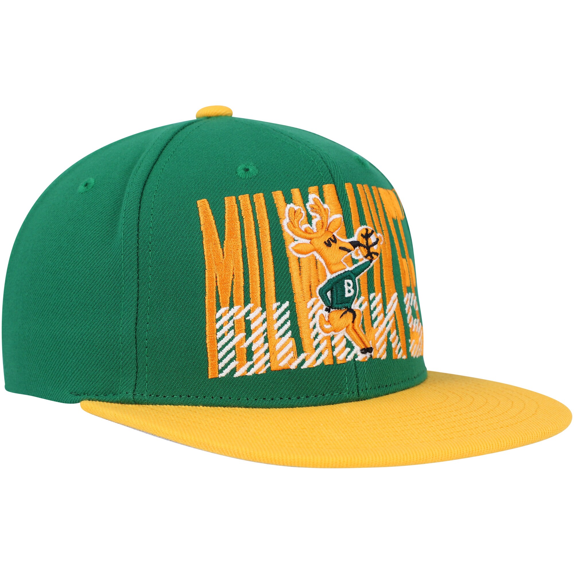 Milwaukee Bucks Mitchell & Ness SOUL Cross Check Snapback - Hunter Green - vstockx