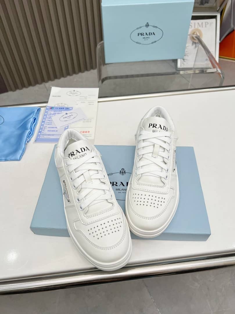 Prada Downtown Low Top Sneakers Leather - vstockx