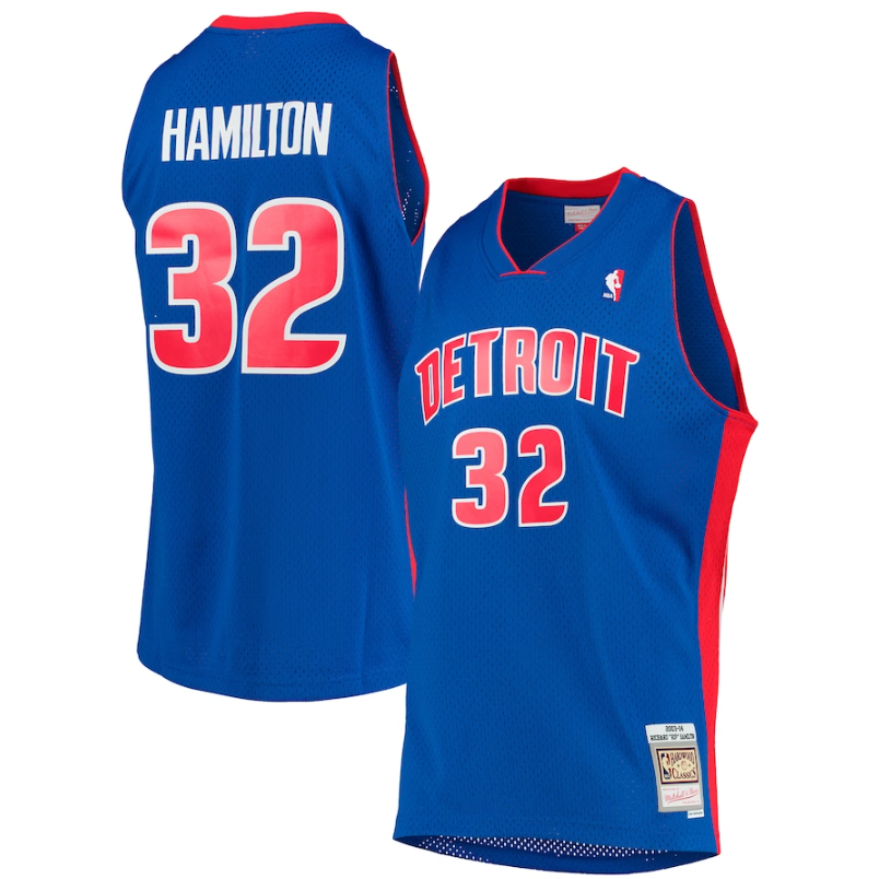Men's Detroit Pistons Richard 'Rip' Hamilton 2003-04 Royal Mitchell & Ness NBA Men's Hardwood Classic Swingman Jersey - vstockx