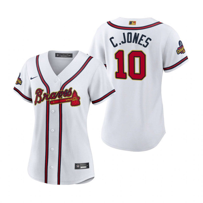 Women's Atlanta Braves Chipper Jones Replica Home Jersey - White - vstockx