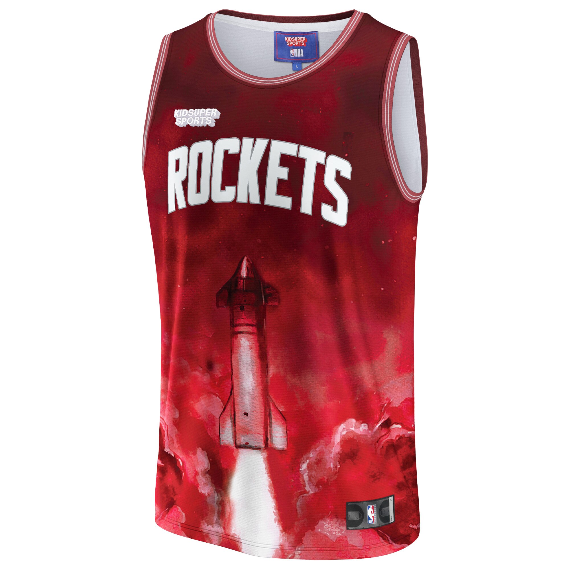 Houston Rockets NBA & KidSuper Studios by Fanatics Unisex Hometown Jersey - Red - vstockx