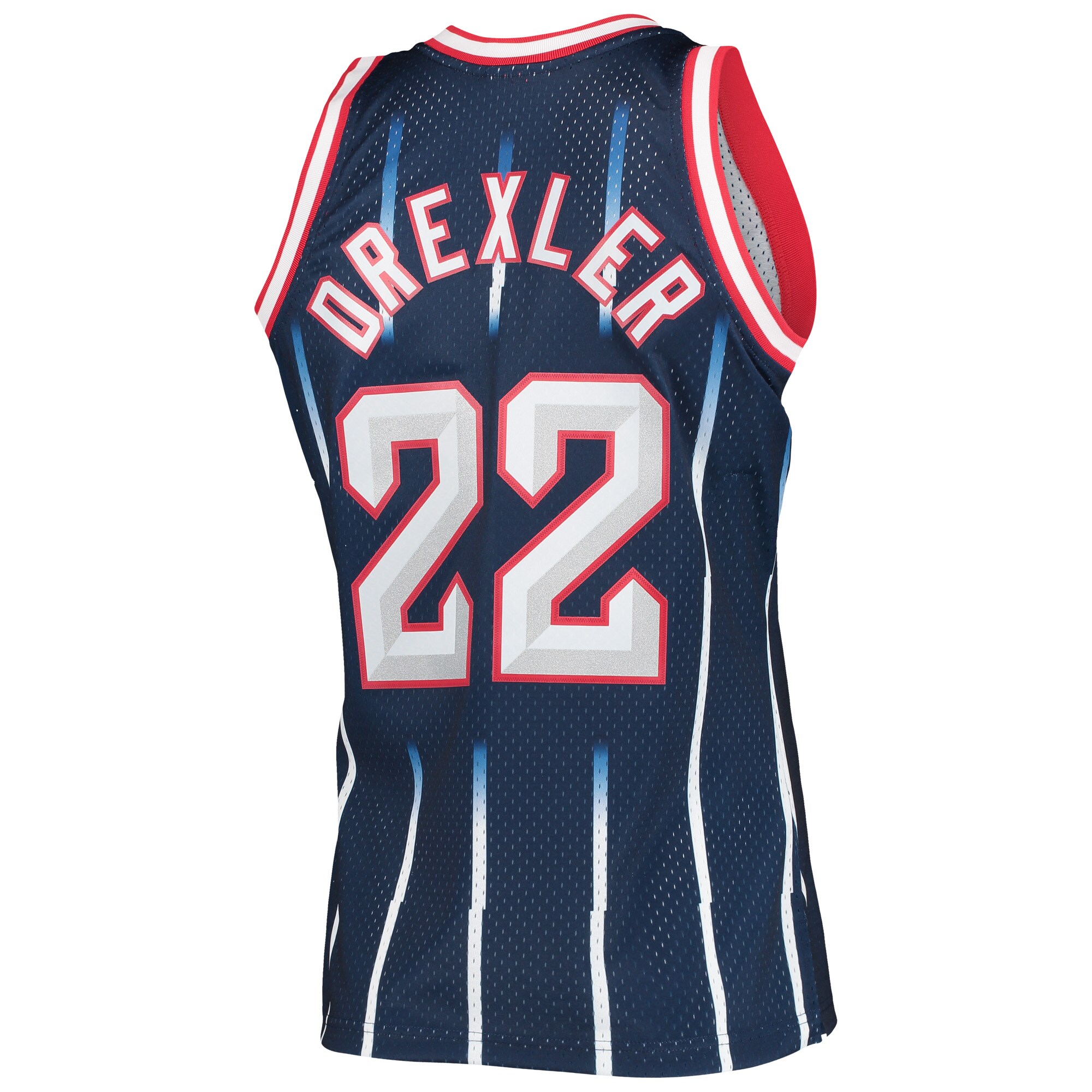 Clyde Drexler Houston Rockets Mitchell & Ness Hardwood Classics Swingman Jersey - Navy - vstockx