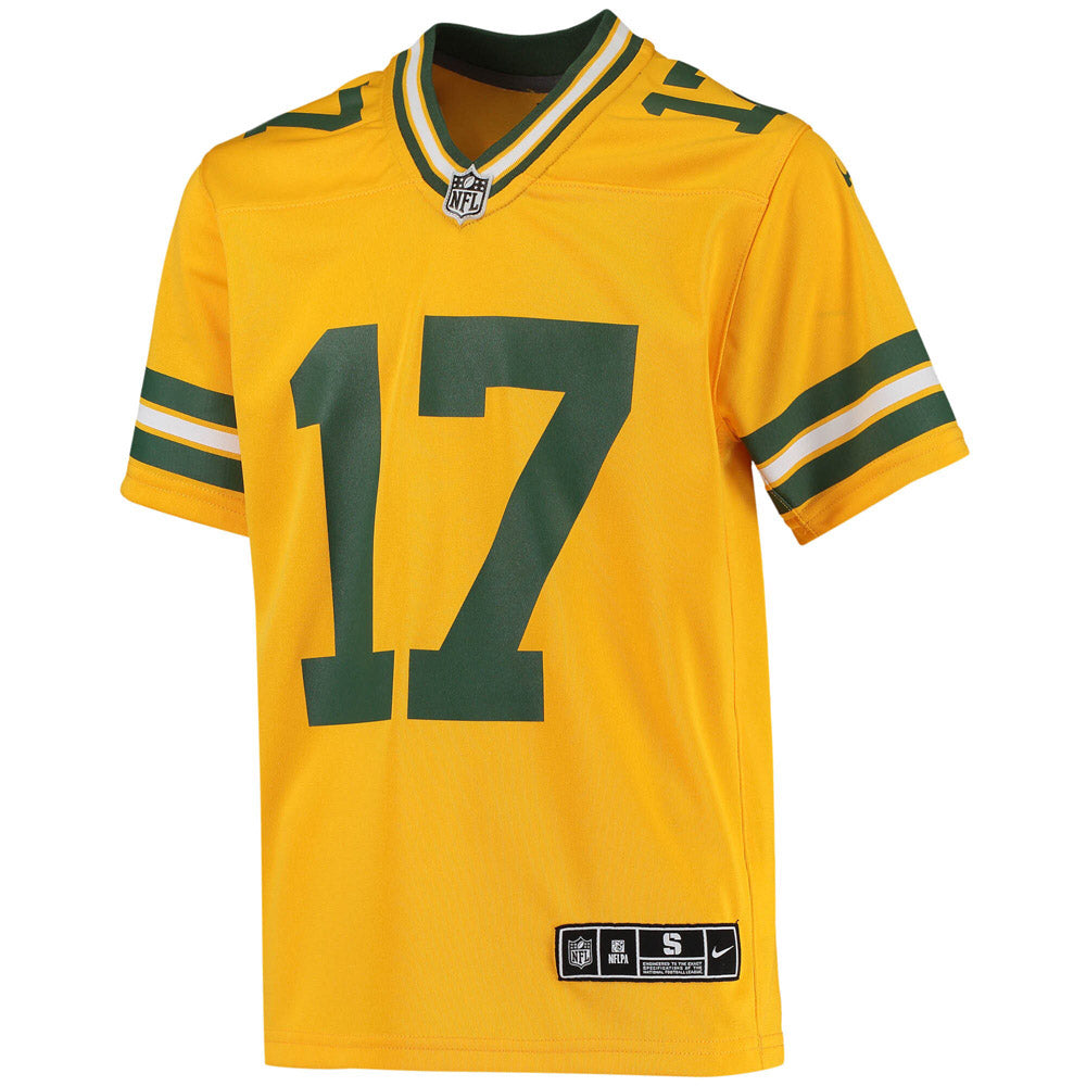 Youth Green Bay Packers Davante Adams Inverted Team Game Jersey Gold - vstockx