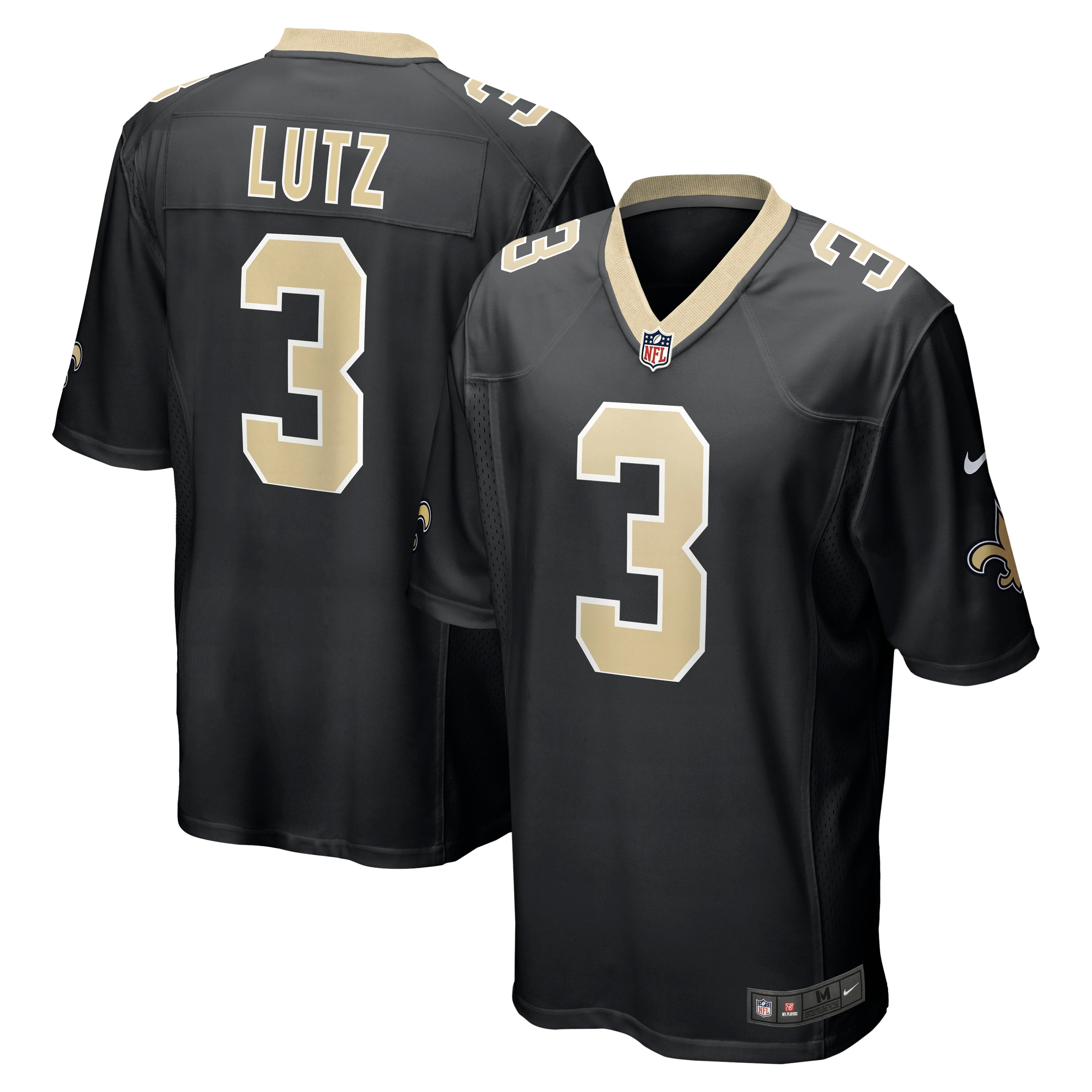 Men's Nike Wil Lutz Black New Orleans Saints Game Jersey - vstockx