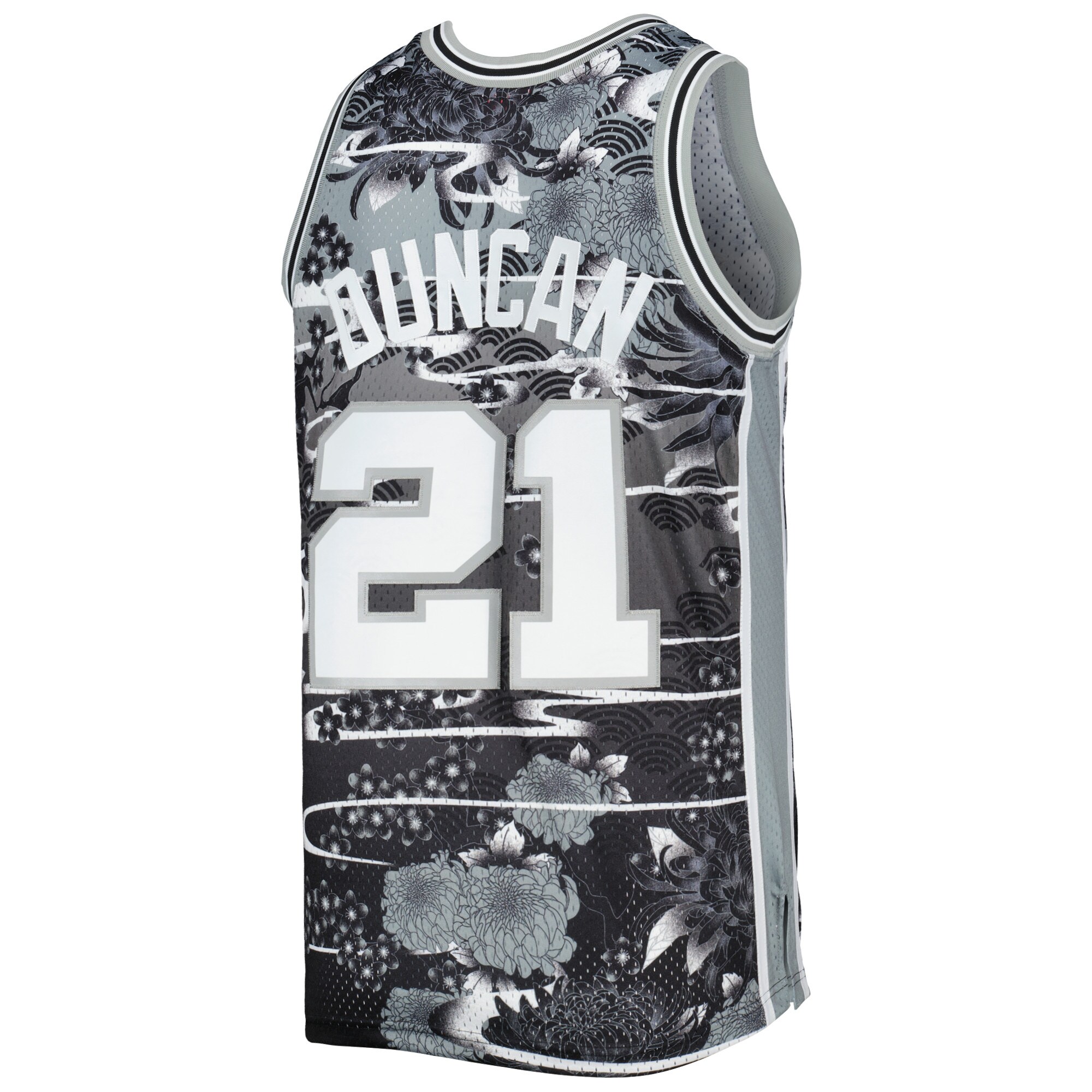 Tim Duncan San Antonio Spurs Mitchell & Ness Hardwood Classics Lunar New Year Swingman Jersey - Silver - vstockx